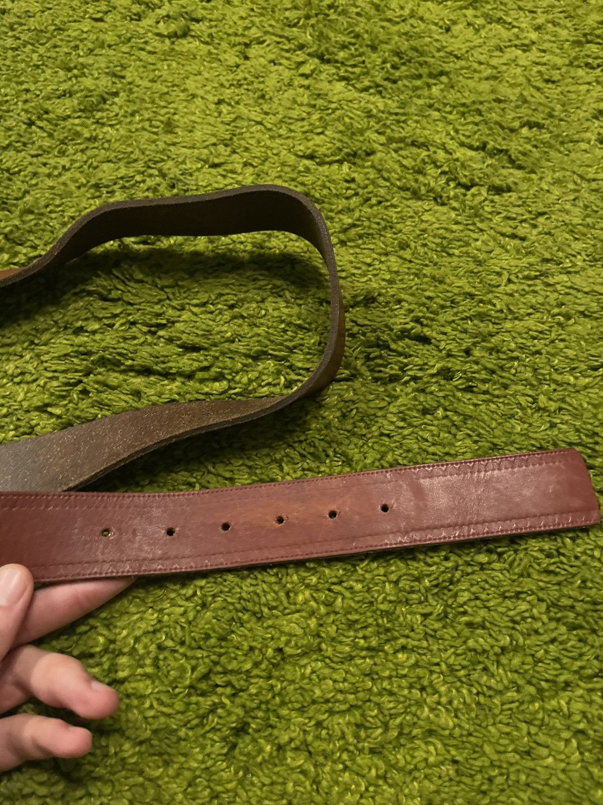 Vintage Phillips Petroleum 1980s vintage real leather belt Size 32 - 4 Thumbnail