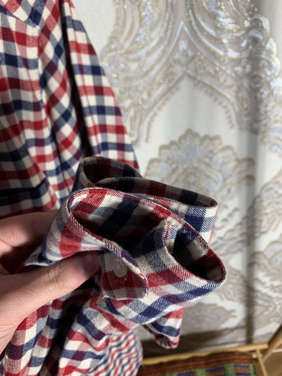 Barbour × Vintage VERY RARE BARBOUR OXFORD STAPLETION MOSS SHIRT ENGLAND STYLE Size US L / EU 52-54 / 3 - 7 Thumbnail