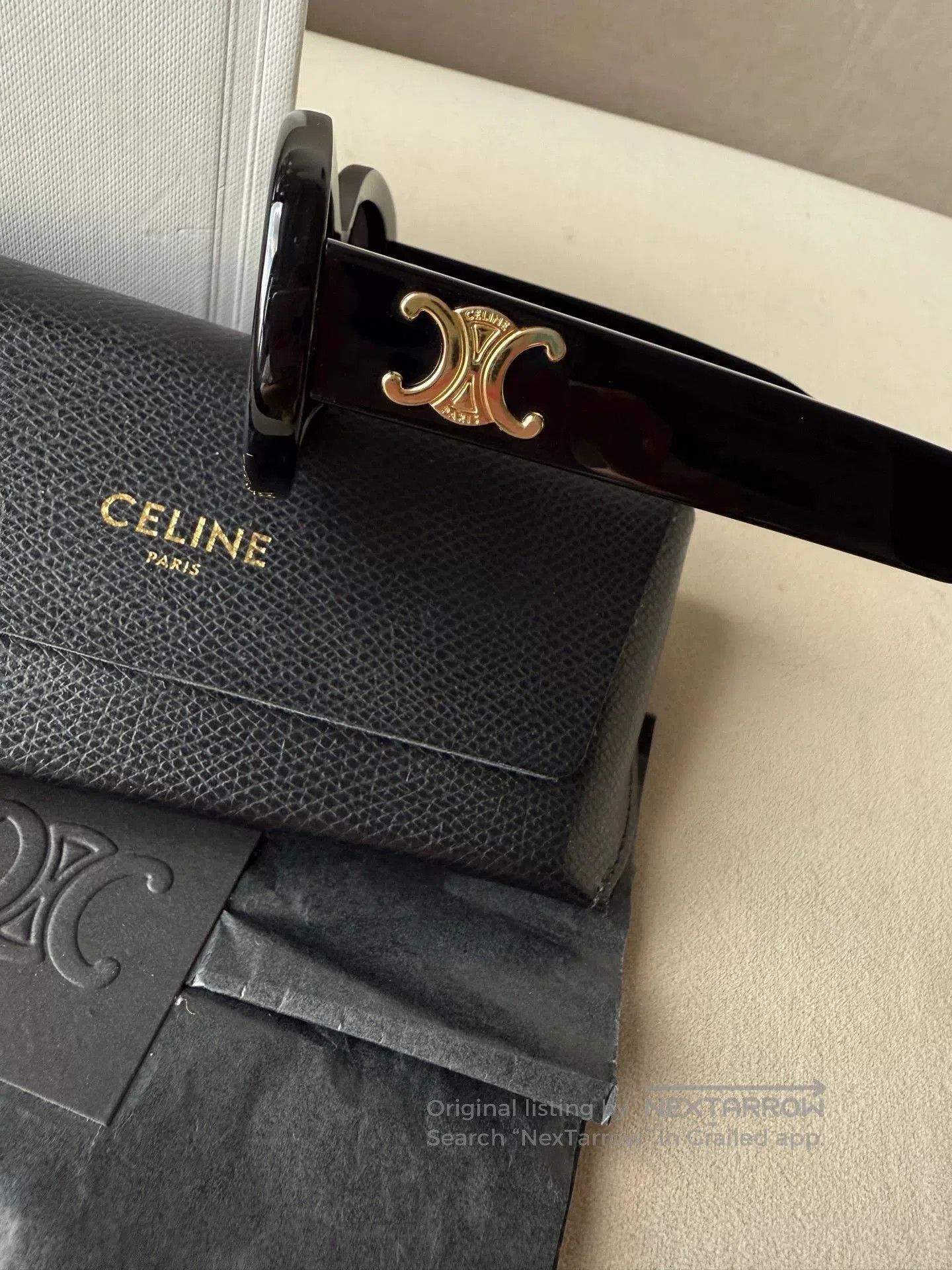 Celine Celine Triomphe Logo Oval Cat-Eye Sunglasses. Size ONE SIZE - 8 Thumbnail