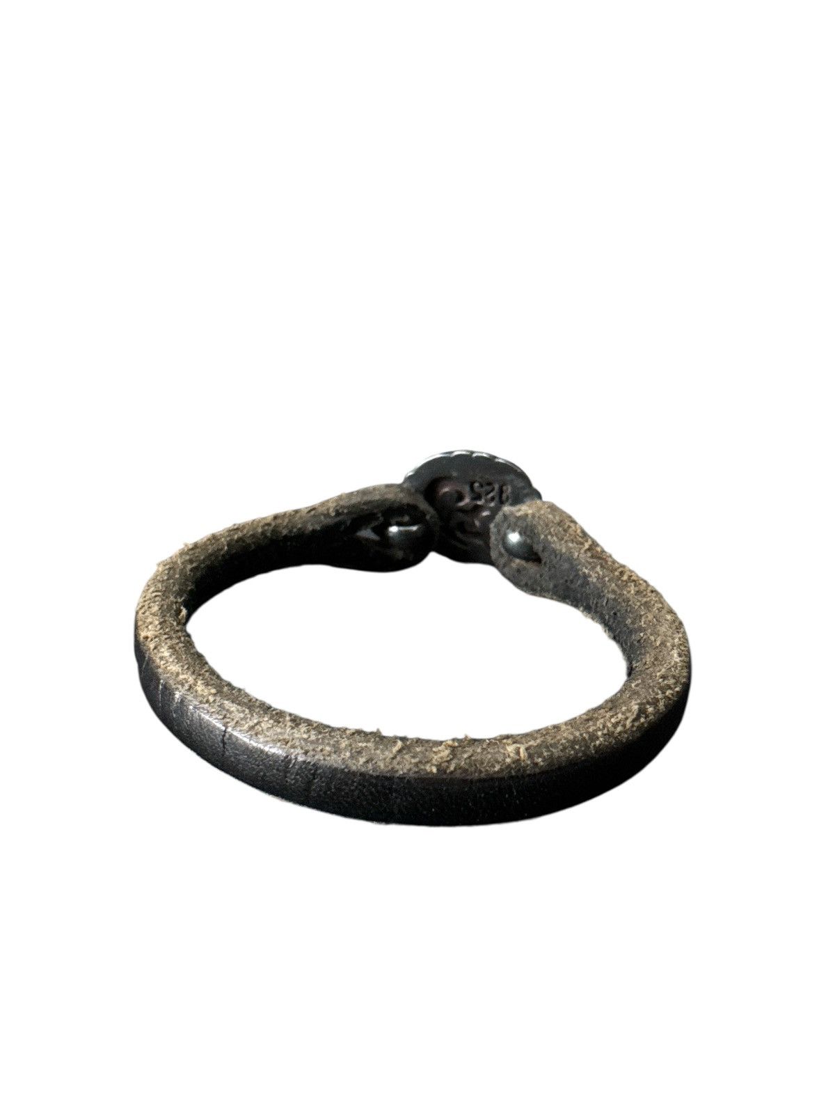 Japanese Brand 925 JAPANESE BLACK ONYX LEATHER CUFF BRACELET Size ONE SIZE - 2 Thumbnail