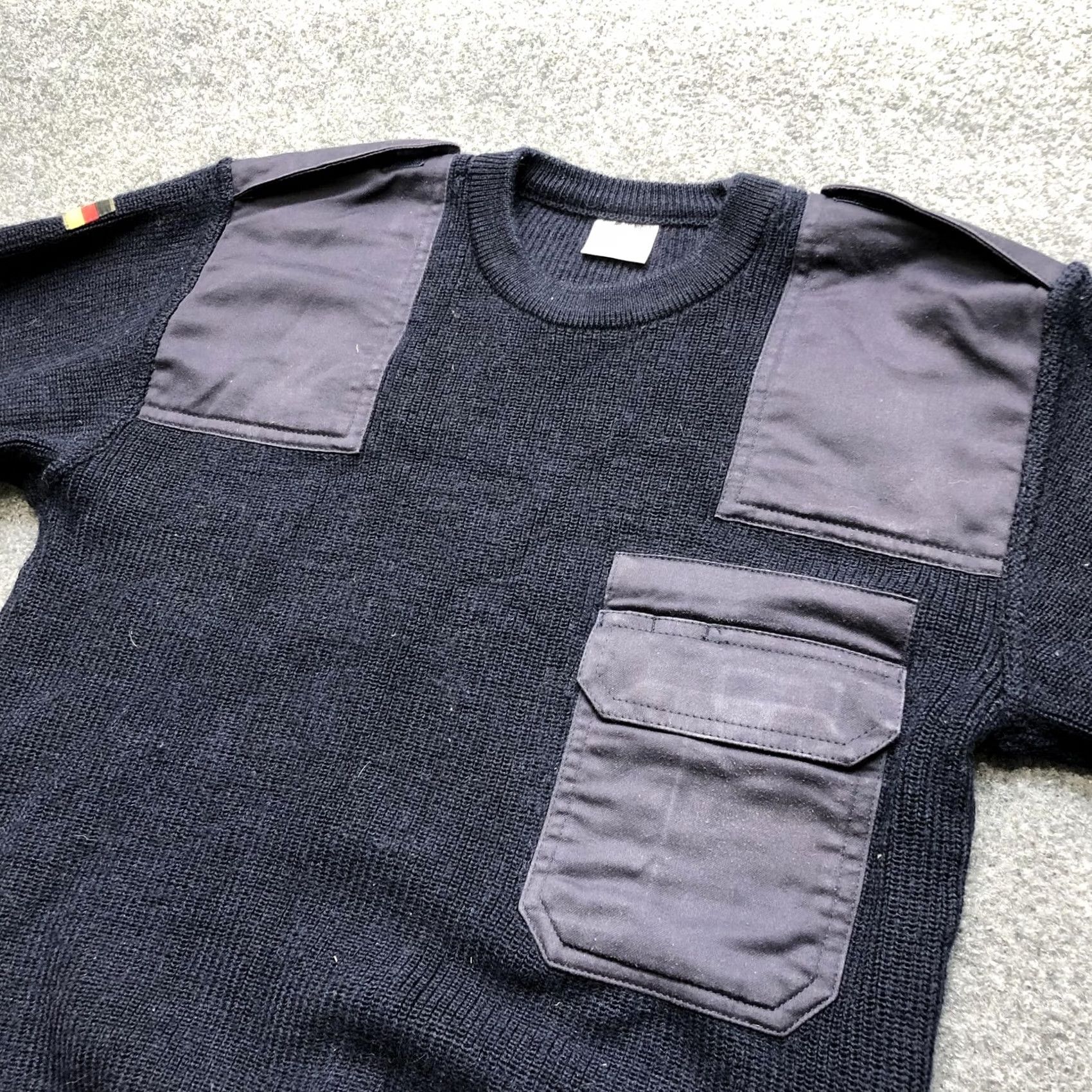 Commando VINTAGE? No. Safeguard Mens EU 46 Blue Wool Commando Pullover Army Military Crew Neck Knit Pockets Heavyweight Workwear 90s? None Size US XXL / EU 58 / 5 - 4 Thumbnail