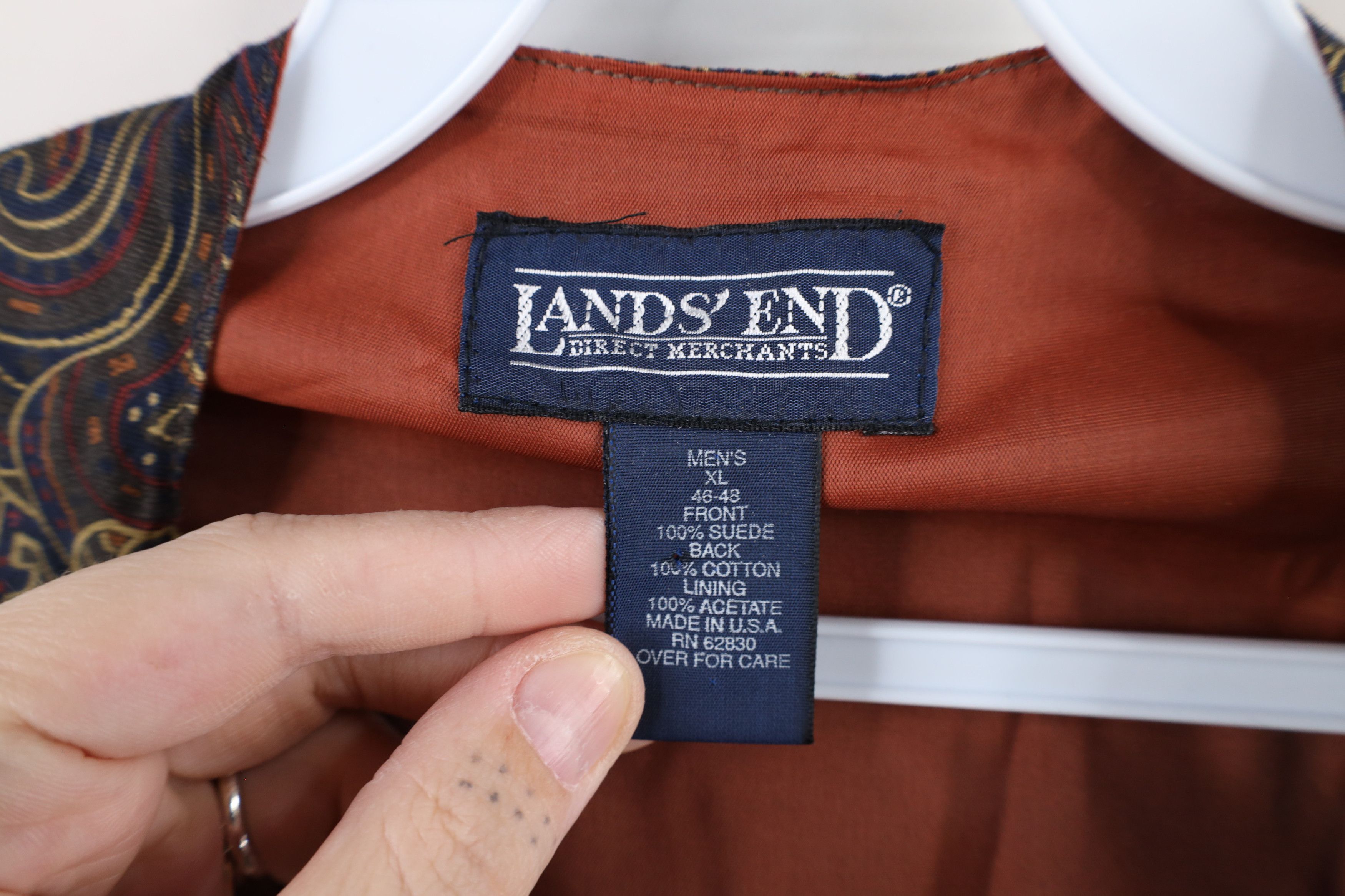 Lands' End × Vintage Vintage 90s Lands End Buckle Back Suede Leather Vest Jacket Size US XL / EU 56 / 4 - 10 Thumbnail