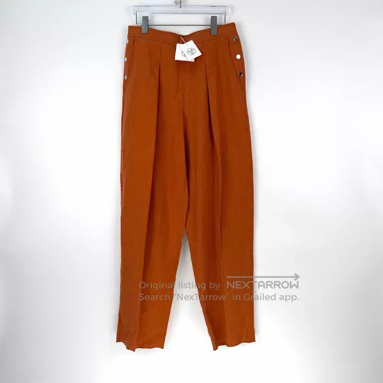 Hermes Hermes Orange Linen Pants Size 24" / US 00 / IT 34 - 3 Thumbnail