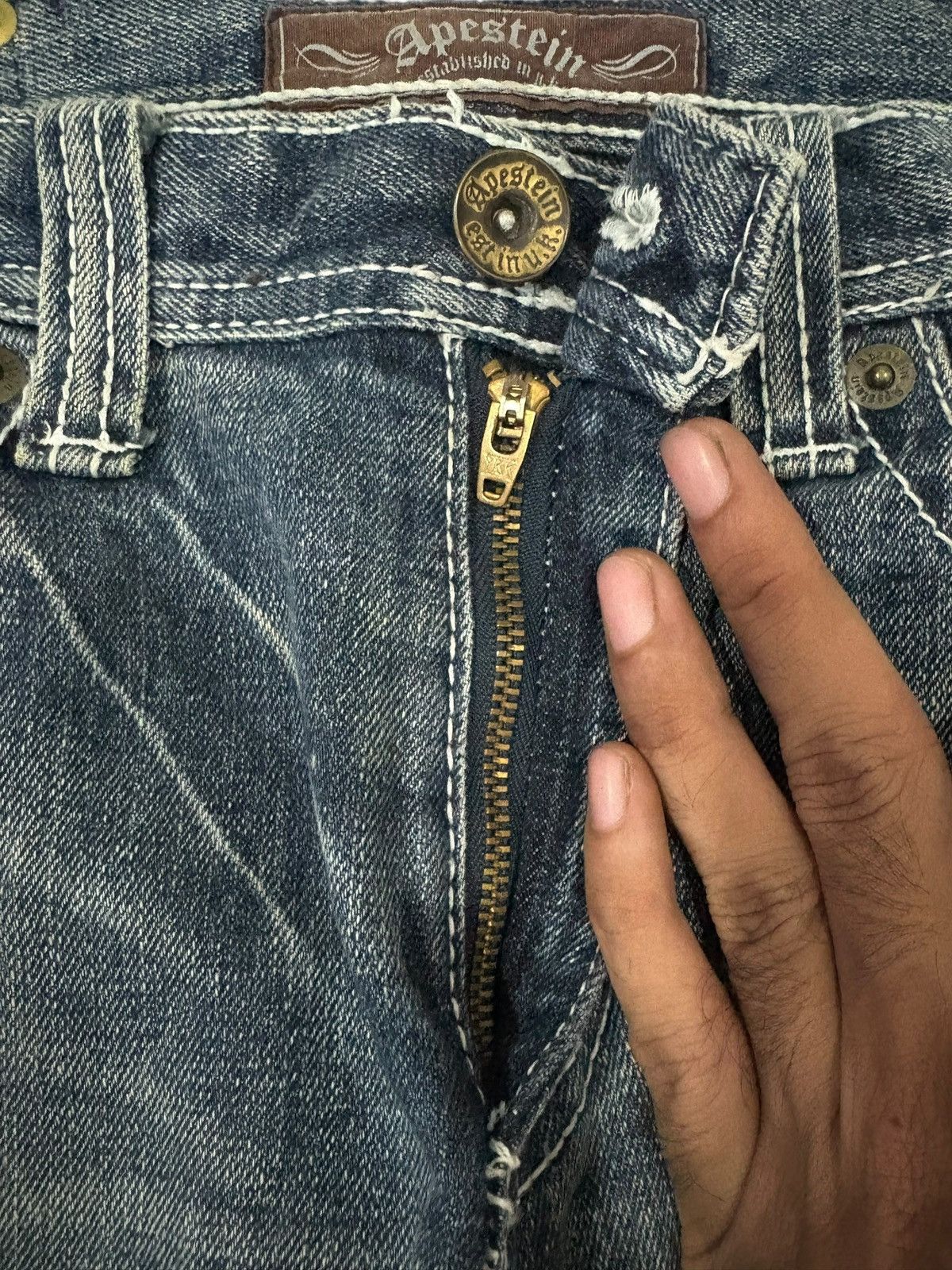 Hysteric Glamour Vintage Japanese Apestein Nice Fade Distress Bootcut Jeans Size US 32 / EU 48 - 3 Thumbnail