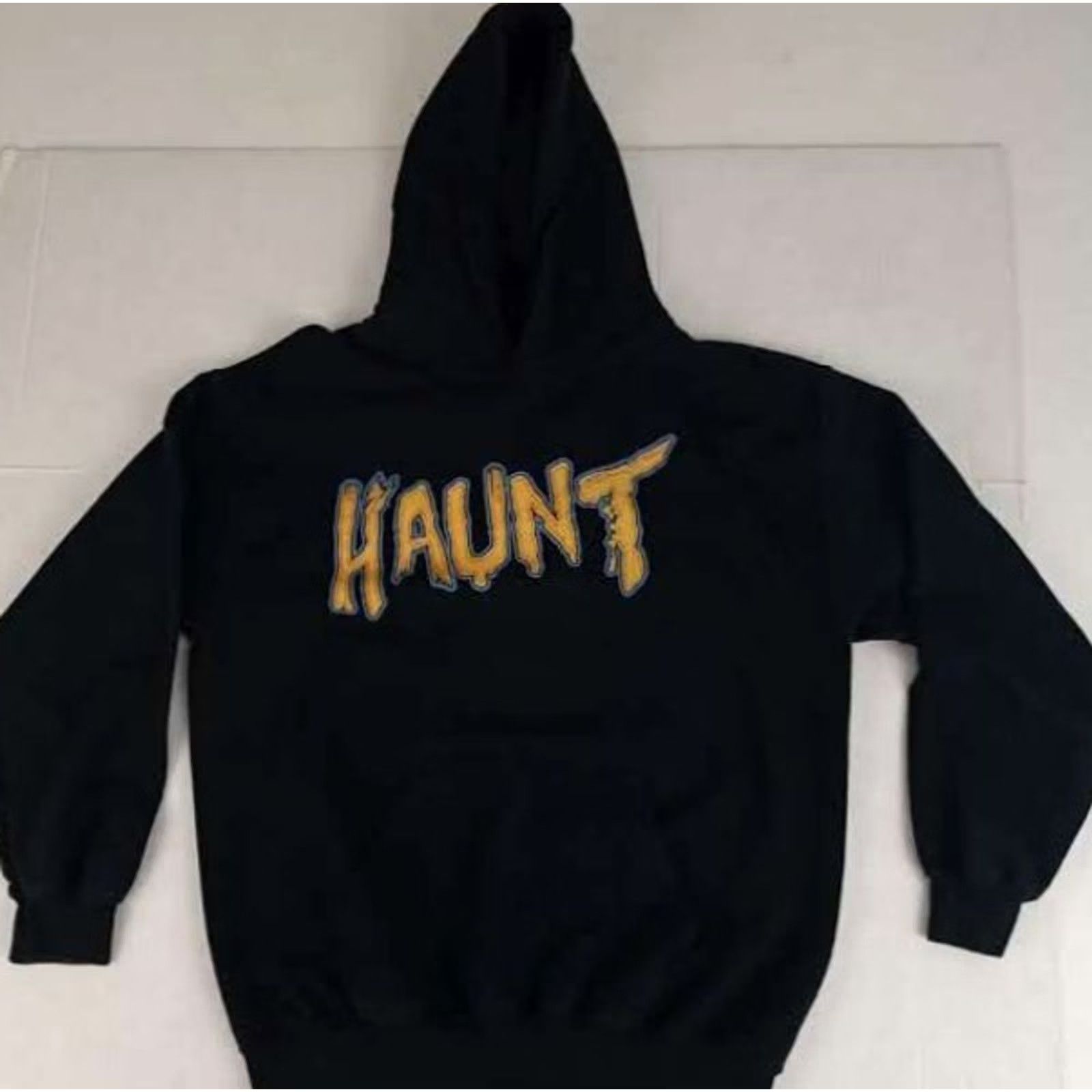 Gildan VINTAGE Haunt Scarecrow Cedar Point Theme Ride Hooded Sweatshirt M Black Gildan Cotton Blend Canvas Women Roller Coaster 2000s Size M / US 6-8 / IT 42-44 - 3 Thumbnail