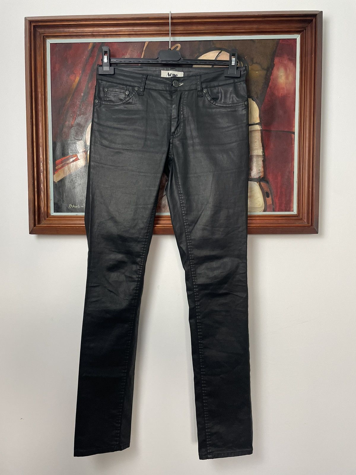 Acne Studios Waxed Black Pant Designer Luxury High Quality