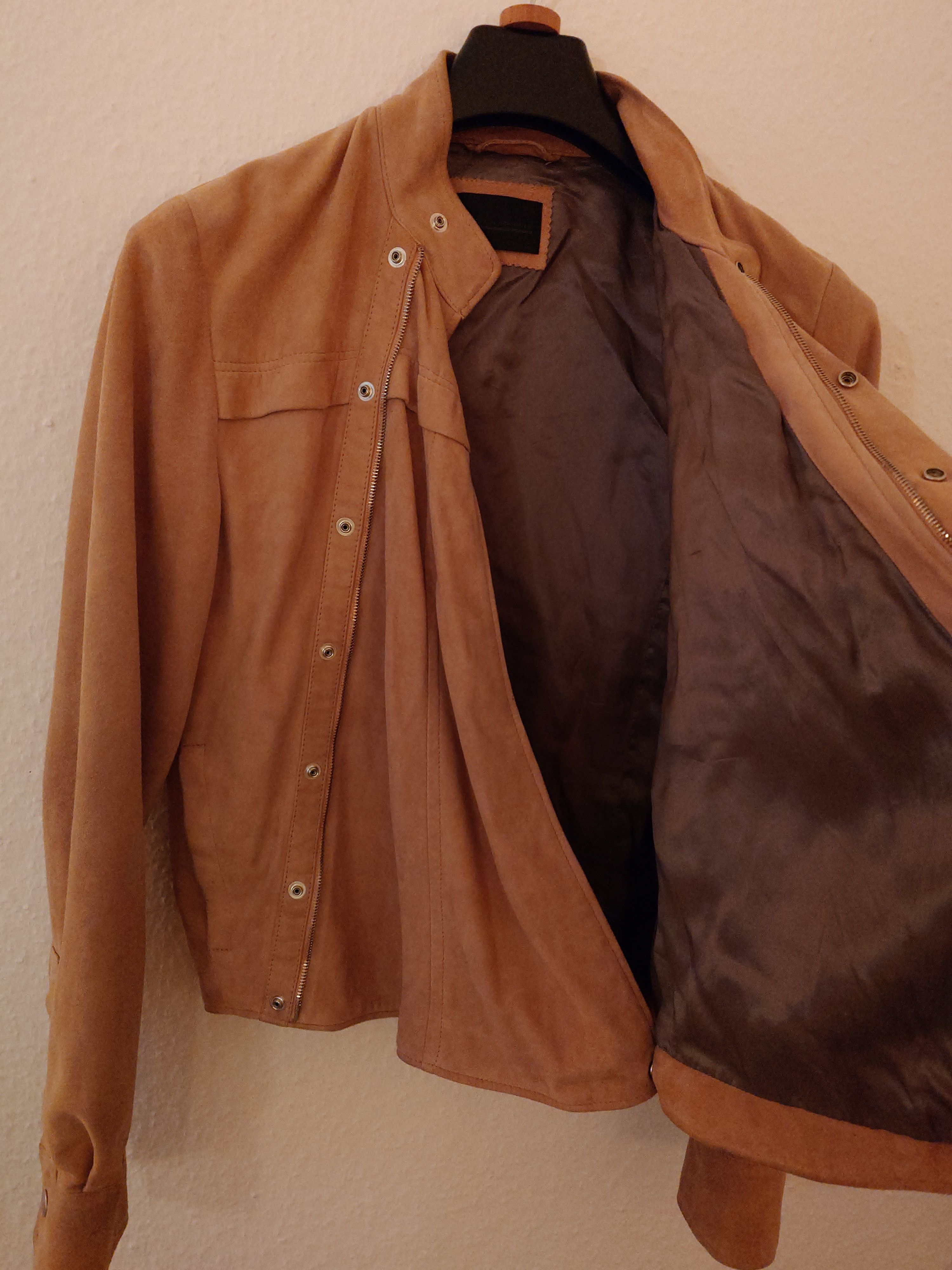 Diesel Black Gold Goat Suede asymmetrical closure cropped biker jacket Size US M / EU 48-50 / 2 - 5 Thumbnail