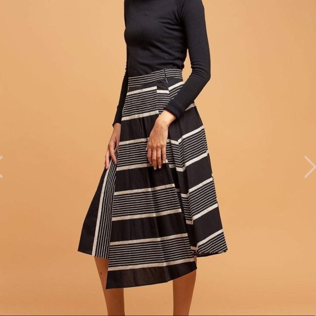 Anthropologie Anthropologie Eva Franco Nautical Striped Midi Skirt Size 25" / US 0 / IT 36 - 3 Thumbnail
