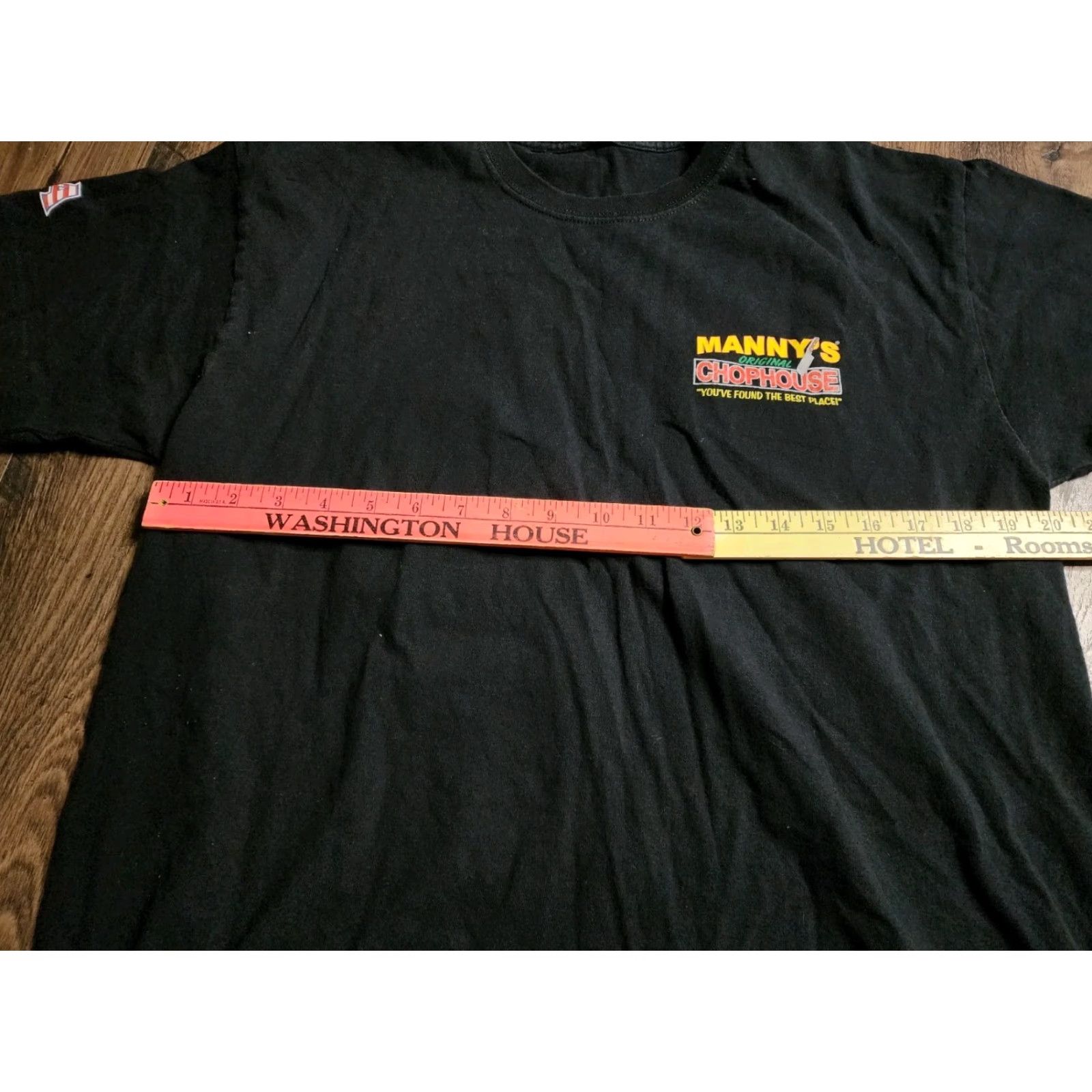 Gildan Gildan Mens T-Shirt Black M Manny’s Chop House Bar and Grill Double Sided USA Size US M / EU 48-50 / 2 - 3 Thumbnail
