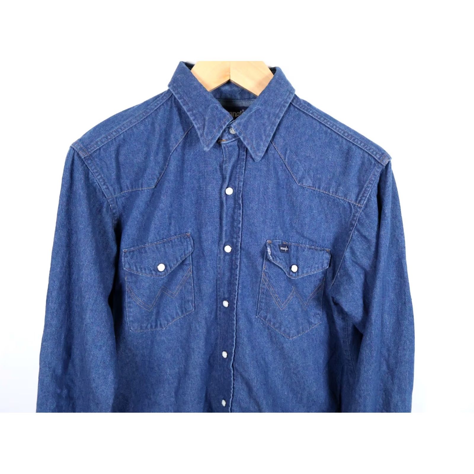 Wrangler VINTAGE Wrangler Denim Western Shirt Mens Large Blue Pearl Snap 90s Cowboy Grunge VTG Size US L / EU 52-54 / 3 - 4 Thumbnail