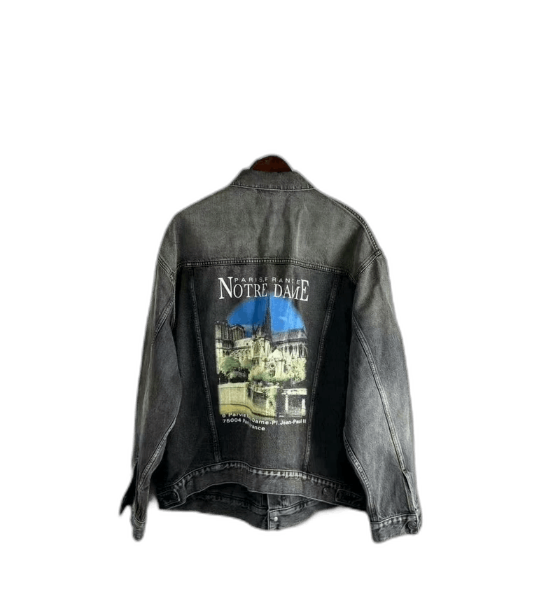 Balenciaga Balenciaga Washed Gray Denim Jacket-2506 Size US M / EU 48-50 / 2 - 1 Thumbnail