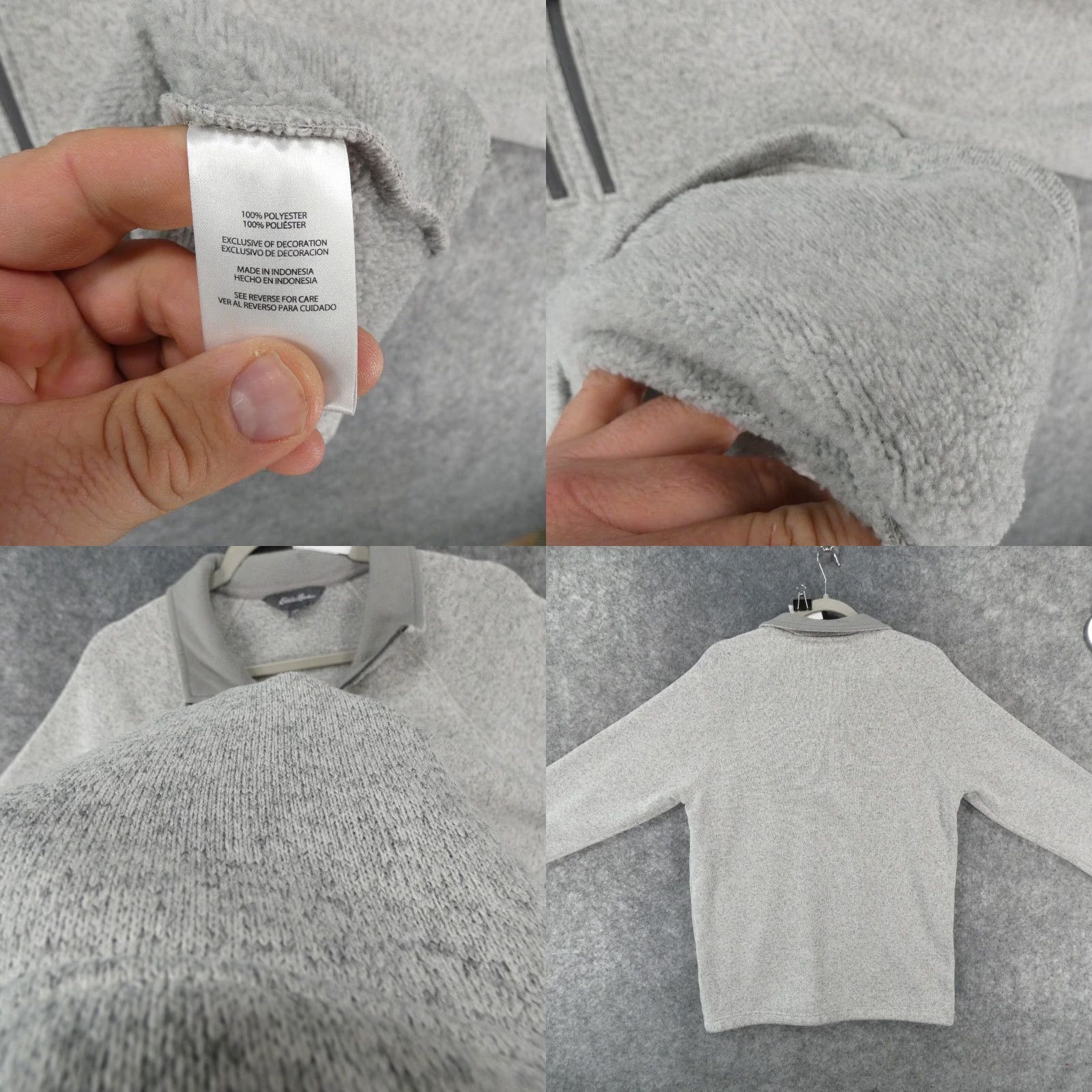 Eddie Bauer Eddie Bauer Sweater Mens Large Long Sleeve Fleece Pullover 1/4 Zip Light Gray Size US L / EU 52-54 / 3 - 9 Thumbnail