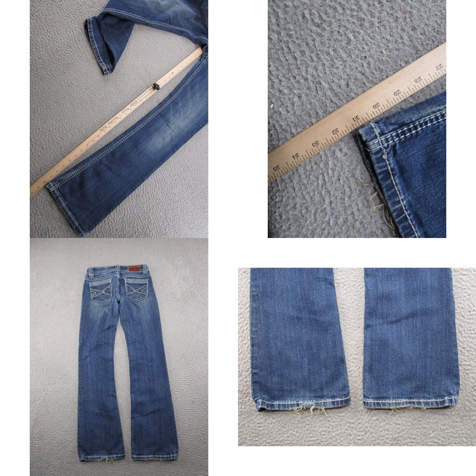 Vintage VIGOSS Jeans Bootcut Women’s Denim Blue 4 Bootcut 5-Pocket Zip Cotton Blend VTG Y2K Thin Stitch Spring Summer Fall Womens Size 27" / US 4 / IT 40 - 9 Thumbnail