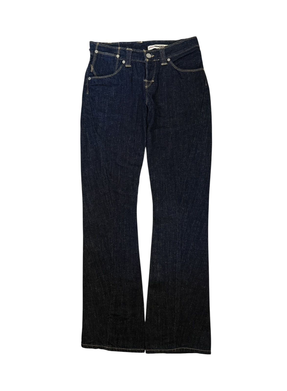 Levi's 1999 Levi’s Engineered Navy Baggy Flared Twisted Denim Jeans Size 28" / US 6 / IT 42 - 6 Thumbnail