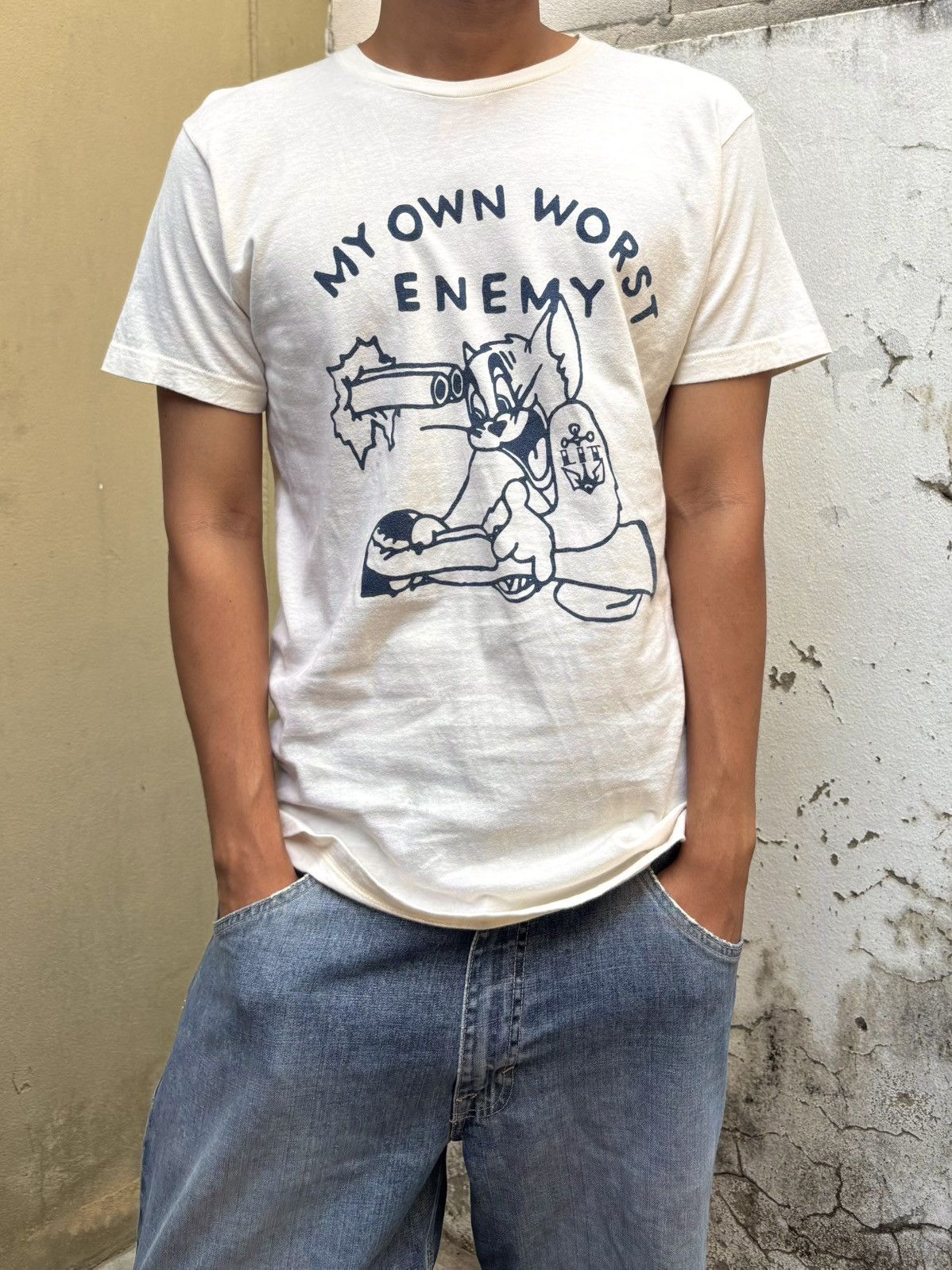Vintage Tom MY OWN WORST ENEMY T-Shirt ERD Grunge Size US M / EU 48-50 / 2 - 2 Thumbnail
