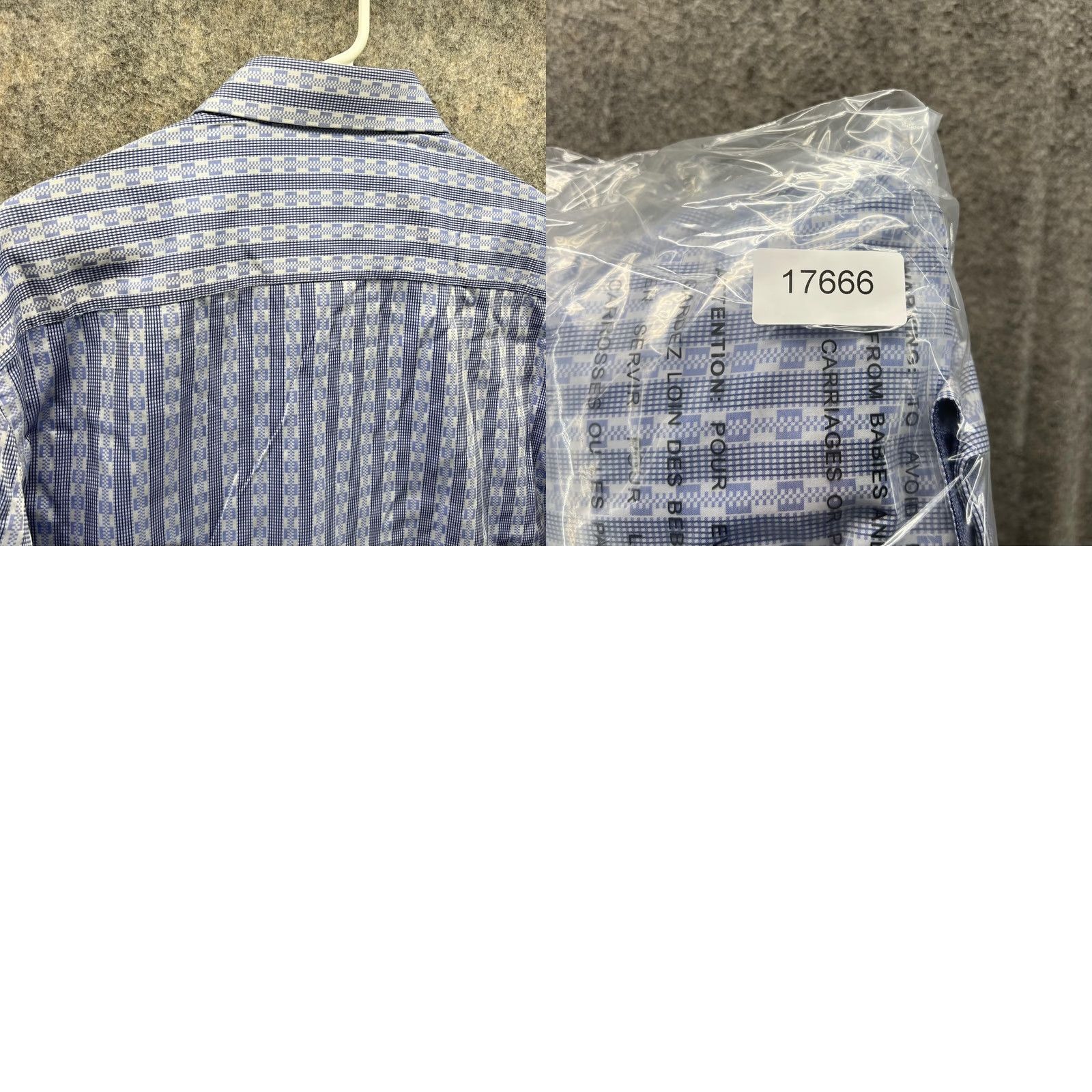 BUGATCHI Bugatchi Shirt Men XL Blue Striped Button-Up Shaped Fit Patterned Casual Button-Down Size US XL / EU 56 / 4 - 9 Thumbnail