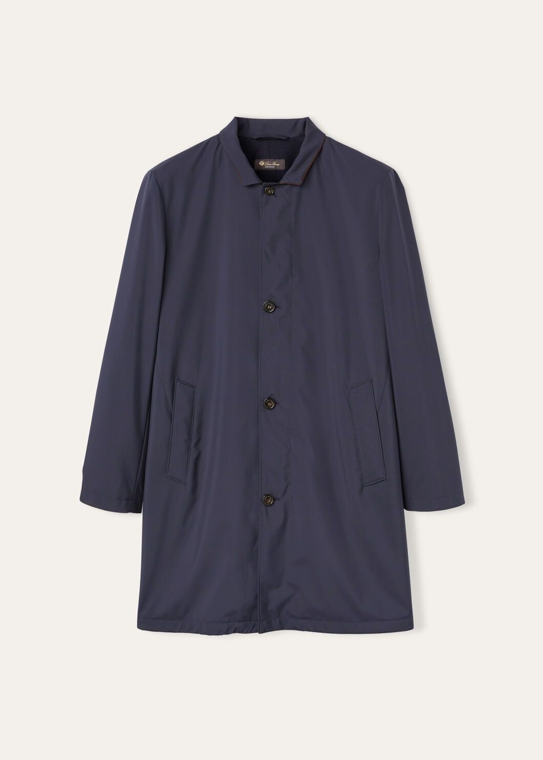 Loro Piana o1w1db10725 FAM5516 Sebring Leather Collar Coat in Navy Blue Size US S / EU 44-46 / 1 - 1 Thumbnail