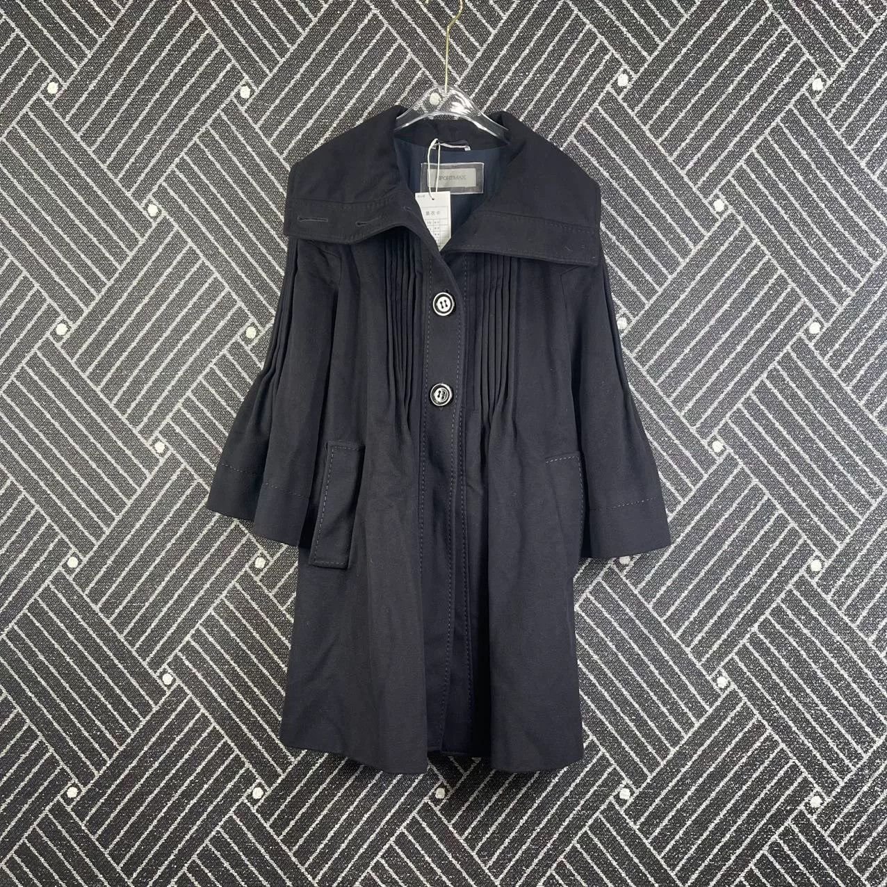 Sportmax Max Mara Sportmax Black Wool Coat Size XXS / US 00 / IT 34 - 1 Thumbnail