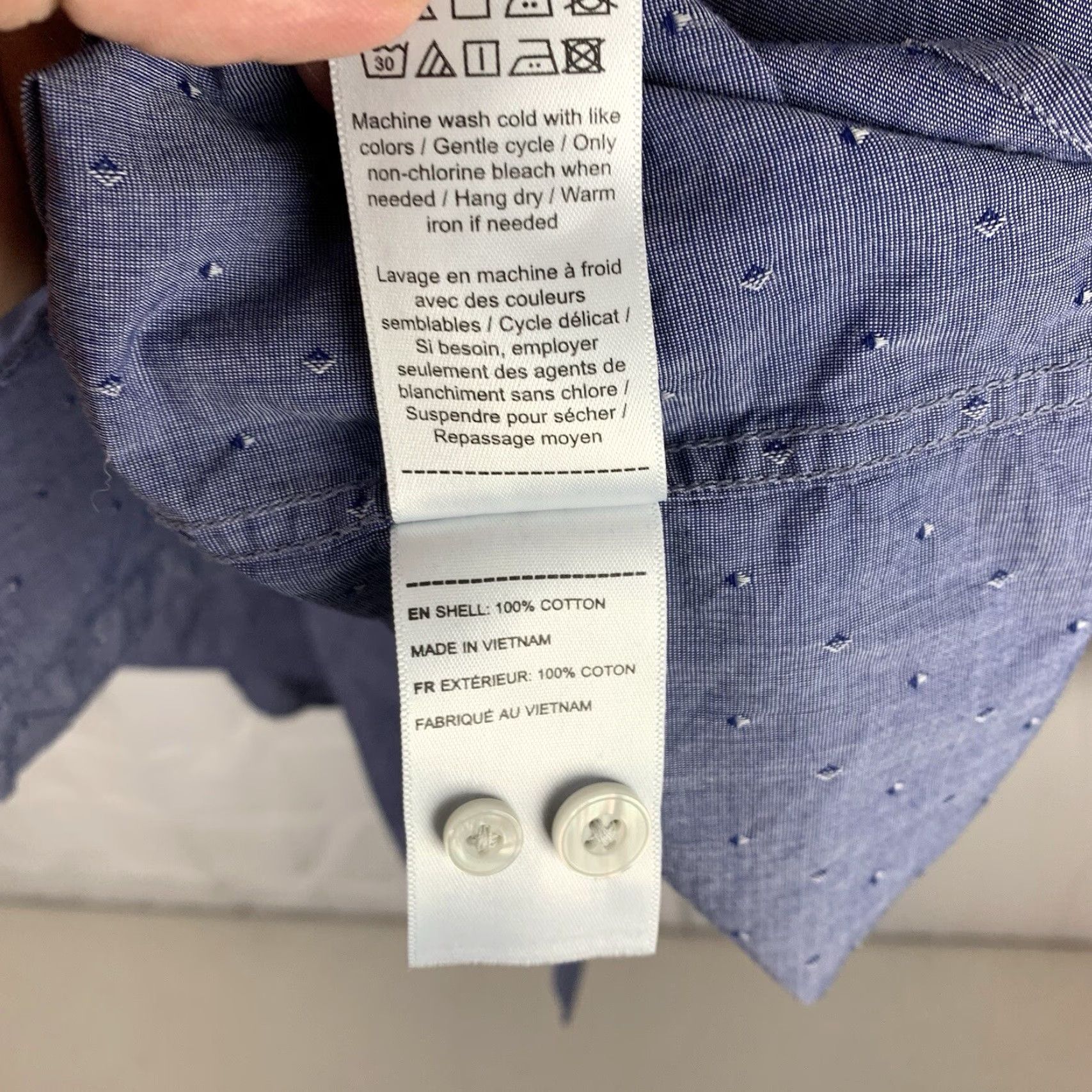 UNTUCKit UNTUCKit Shirt Mens 3XL Blue Geometric Long Sleeve Button-Up Casual Adult Regular Men Size US XXL / EU 58 / 5 - 7 Thumbnail