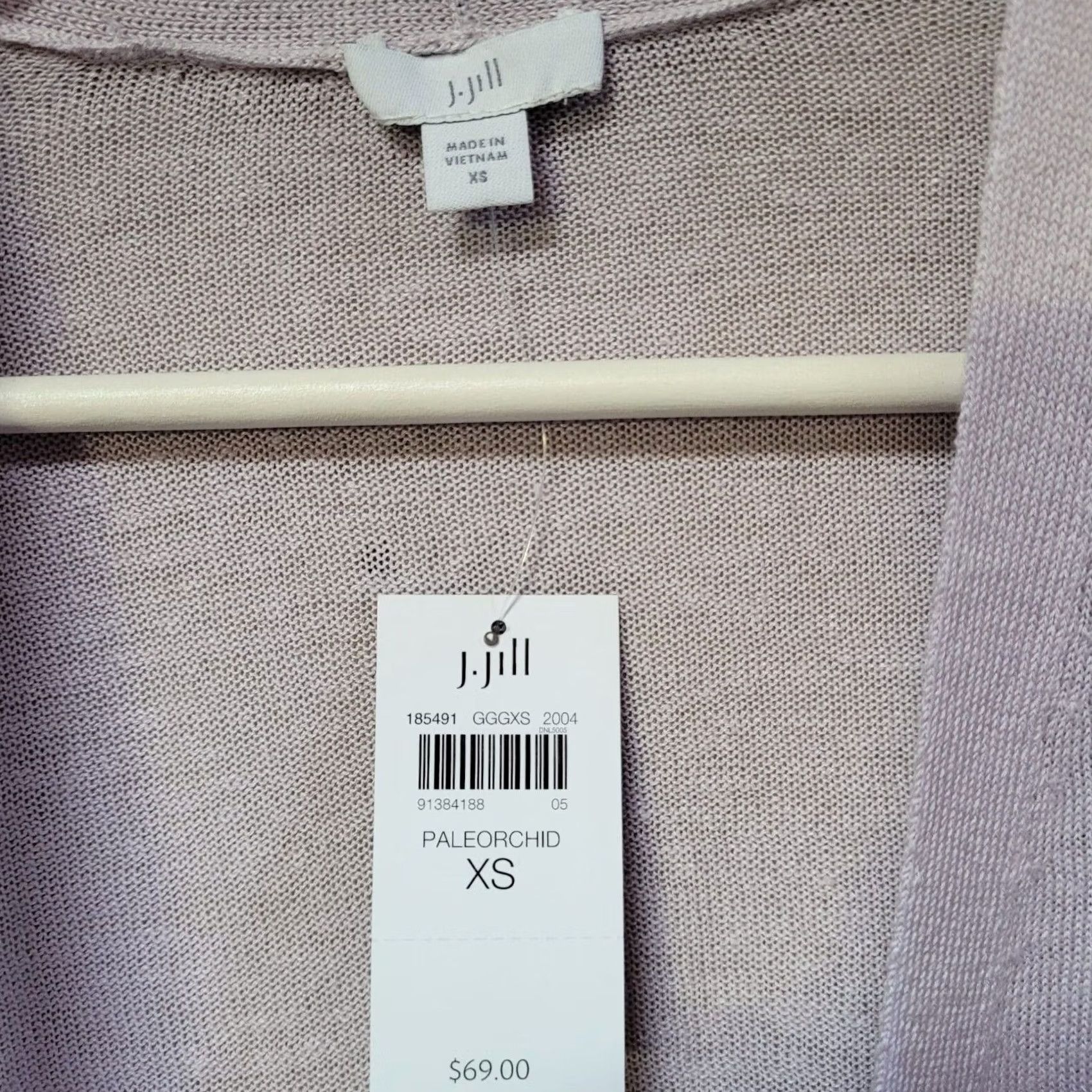 J. Jill J.Jill Womens Sweater Cardigan XS Lavender Linen Blend Open-Front Knit Casual Classic Autumn Size XS / US 0-2 / IT 36-38 - 4 Thumbnail