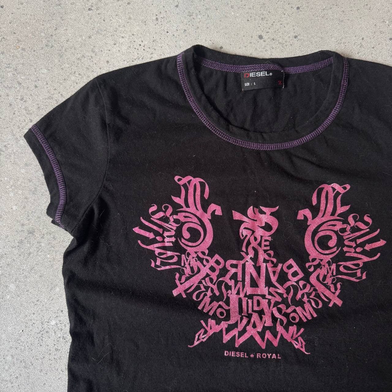 Diesel × Vintage Diesel Big Logo Vintage Y2K T-Shirt Size L / US 10 / IT 46 - 4 Thumbnail