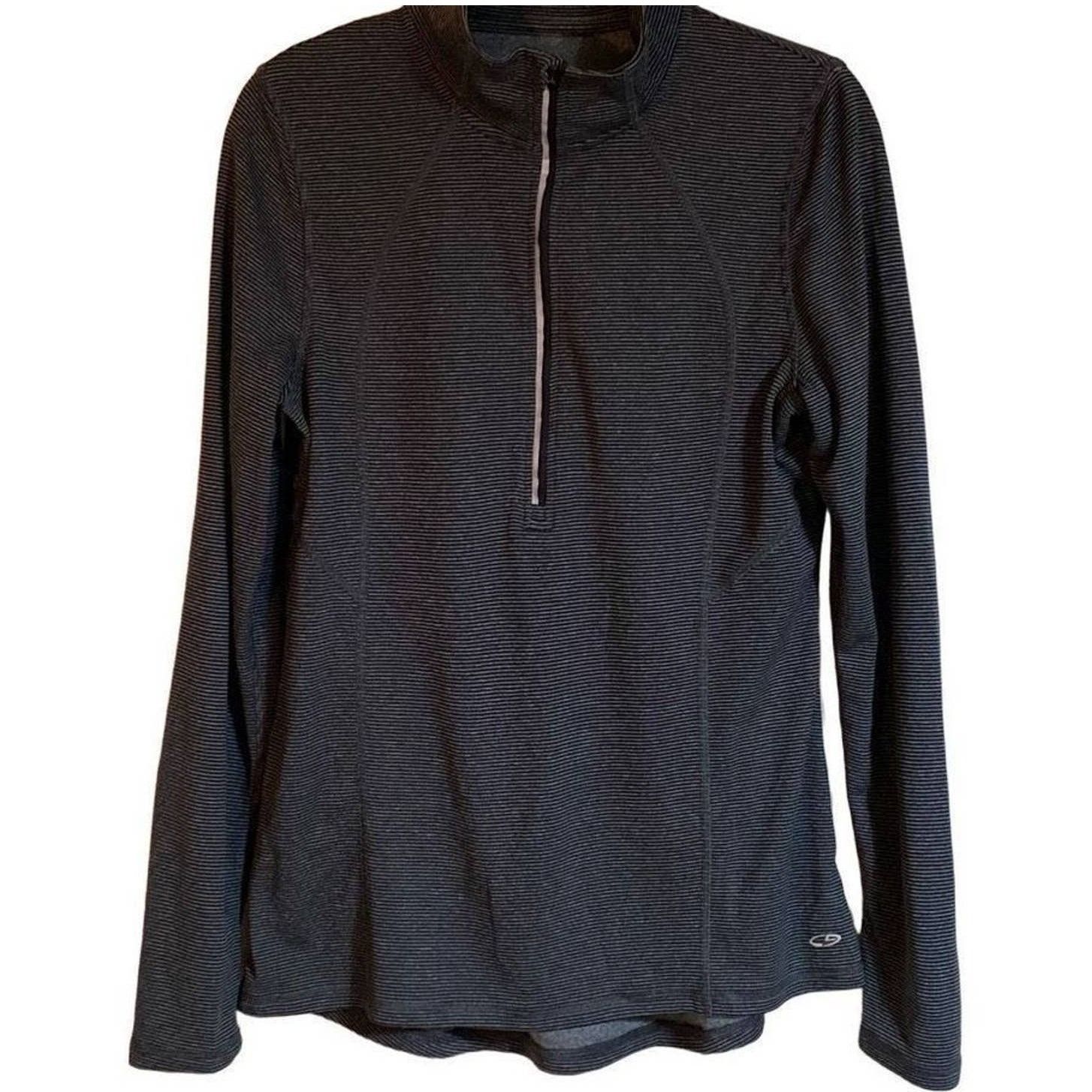 Champion Champion Black Pinstripe Half Zip Athletic Sweater SZ Large Size L / US 10 / IT 46 - 1 Thumbnail