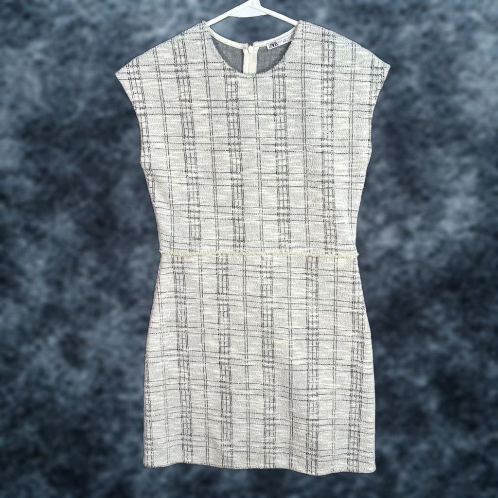 knee length dresses for ladies Zara Tweed Midi Dress ASO Queen Letizia Spain Blogger Favorite XL New   Finds For You