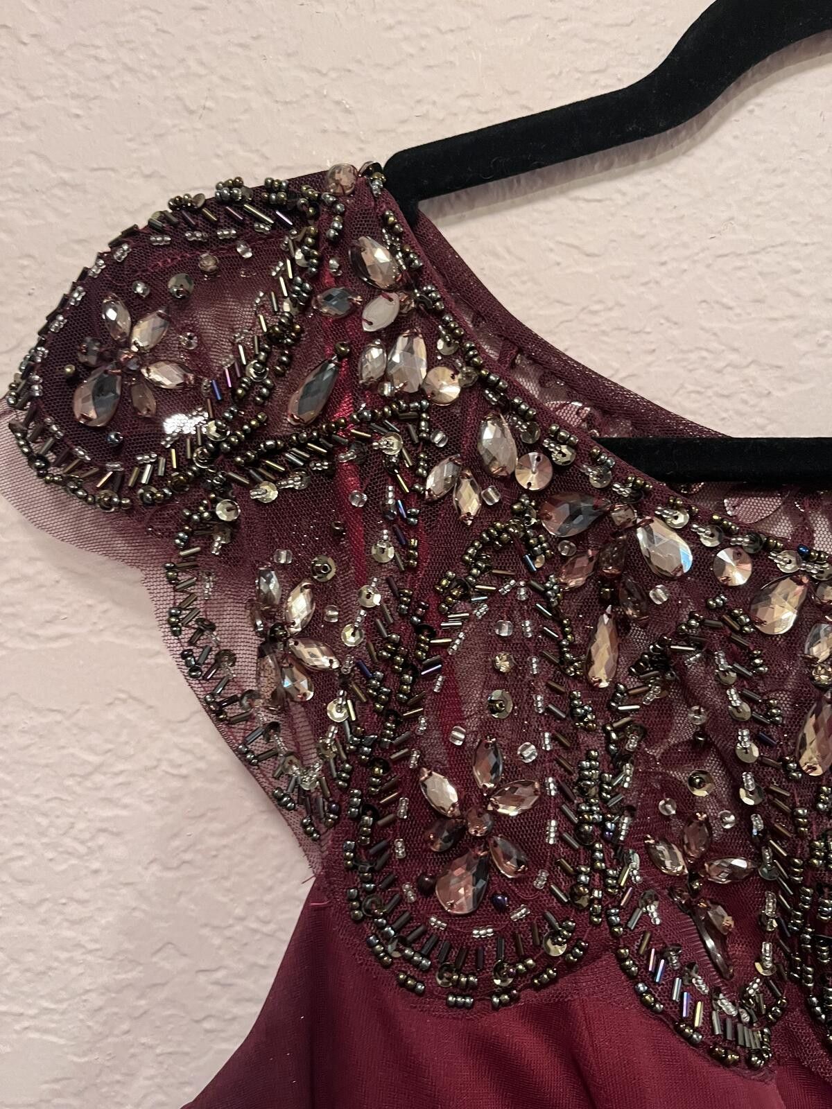 Unknown London Xscape Burgundy Beaded Evening Dress Size 8 Cocktail Dress Size M / US 6-8 / IT 42-44 - 5 Thumbnail