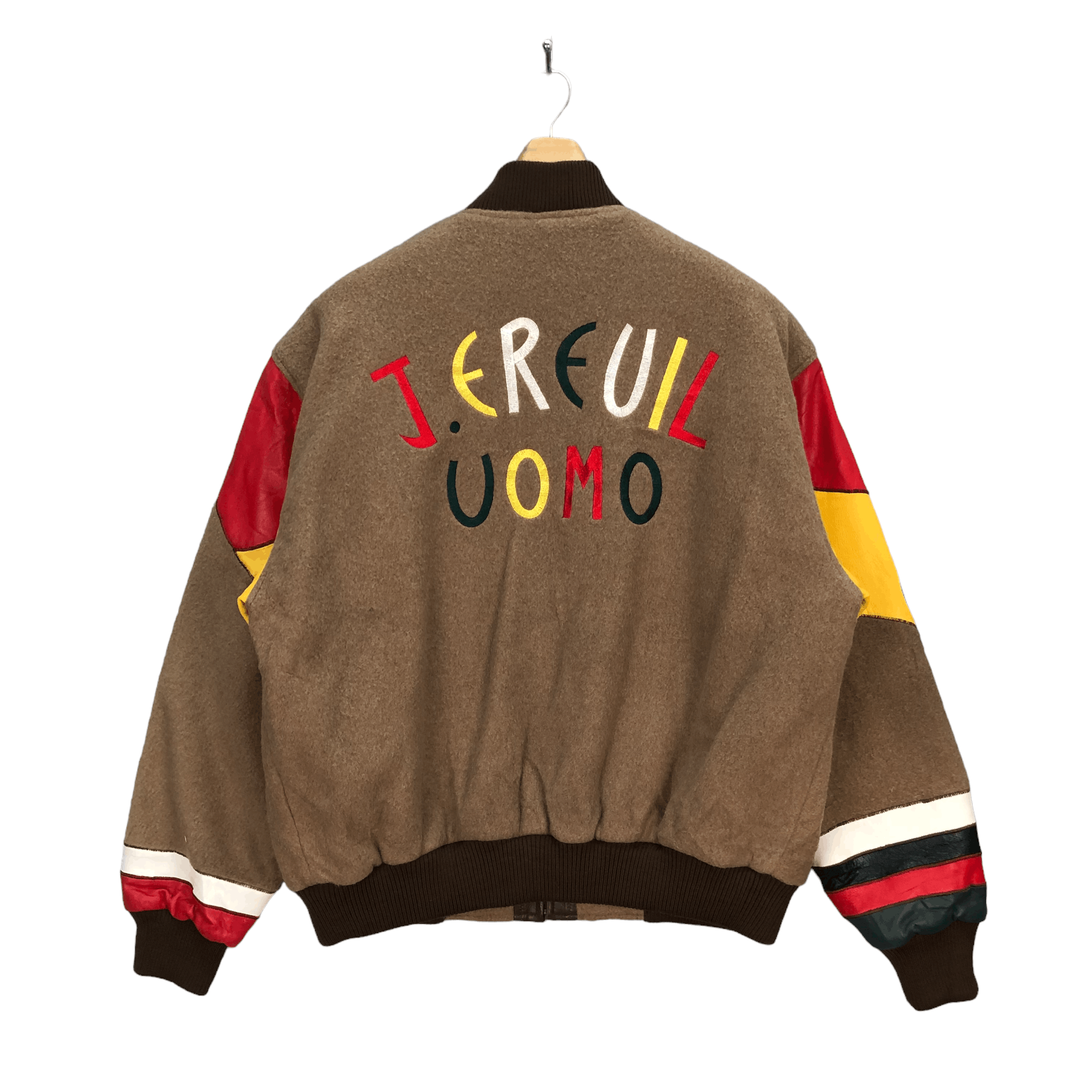Japanese Brand JOSEPH EREUIL COLORFUL SHEEP LEATHER WOOL BOMBER #5764-206 Size US L / EU 52-54 / 3 - 14 Thumbnail