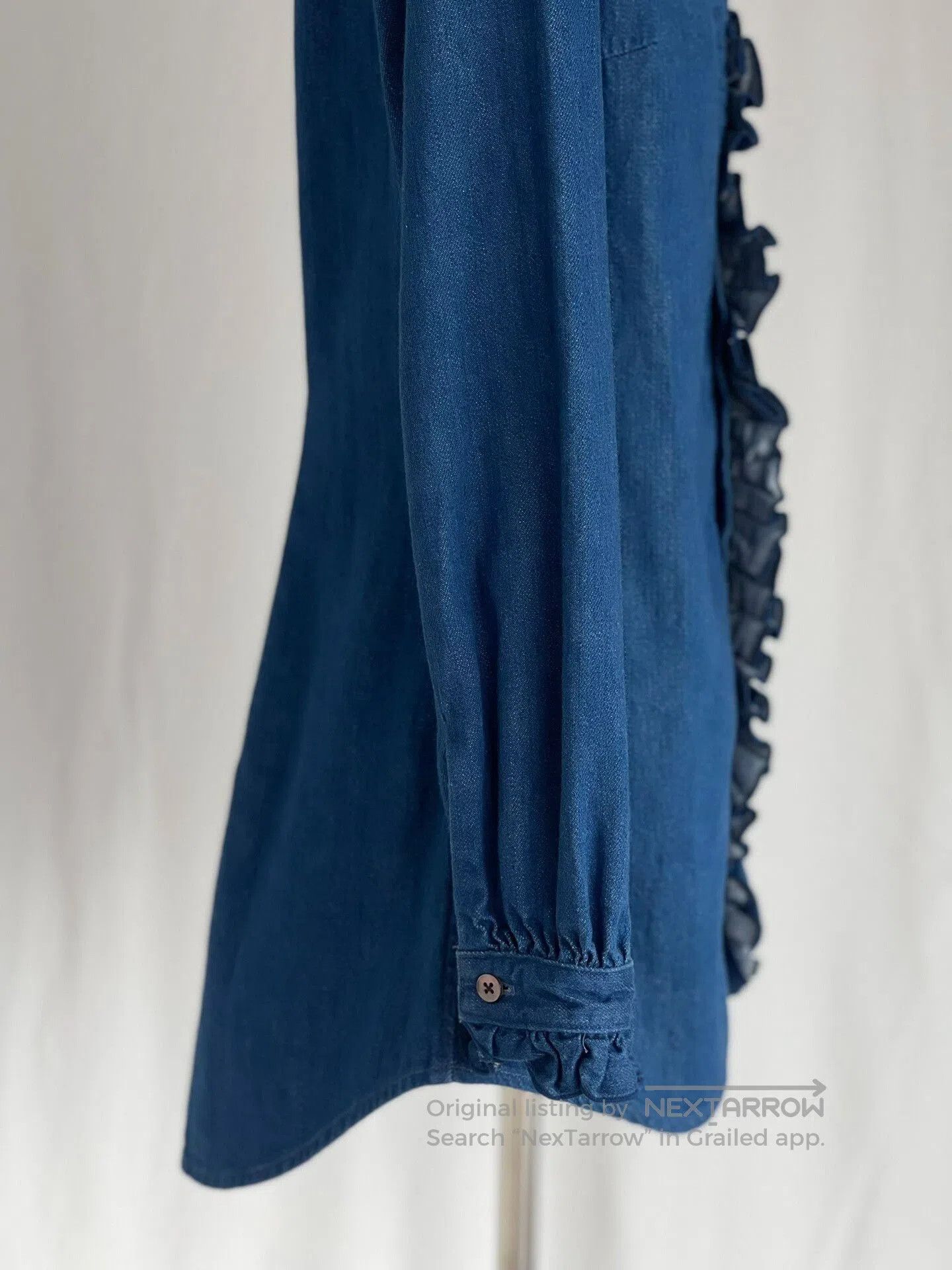 Kapital Cute Denim Ruffled Collar Shirt. Size XS / US 0-2 / IT 36-38 - 6 Thumbnail