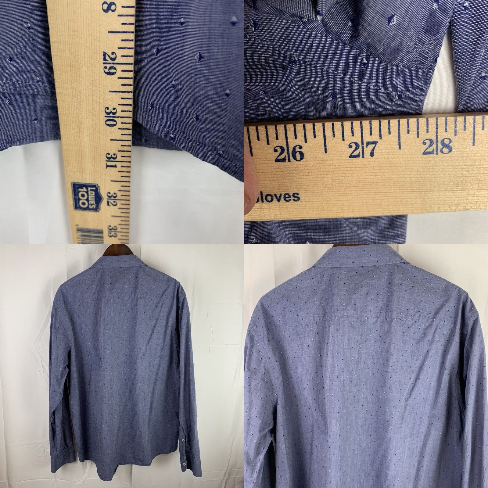 UNTUCKit UNTUCKit Shirt Mens 3XL Blue Geometric Long Sleeve Button-Up Casual Adult Regular Men Size US XXL / EU 58 / 5 - 8 Thumbnail