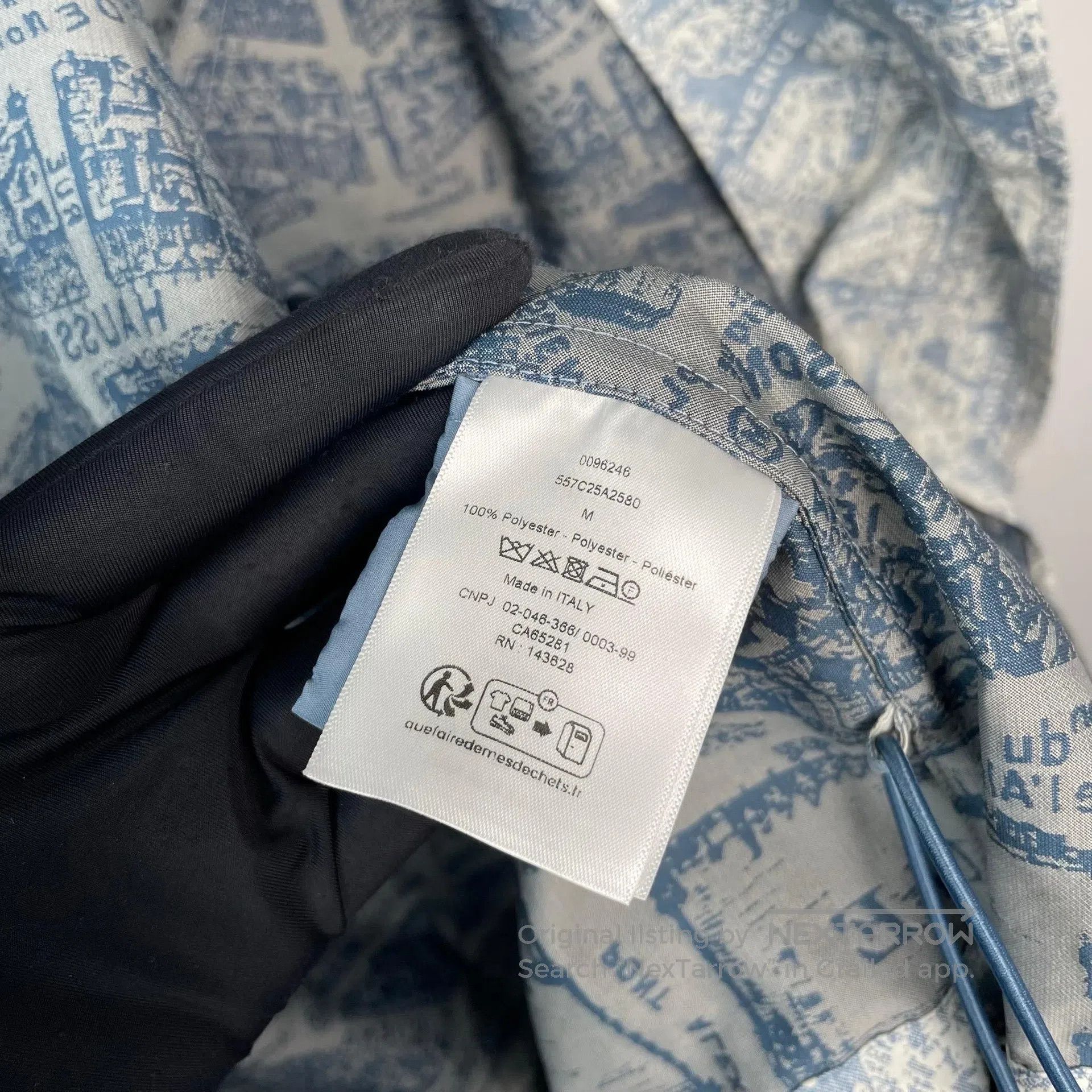 Dior Dior Light Grey-Blue Paris Map Windbreaker Jacket with Hoo Size US M / EU 48-50 / 2 - 6 Thumbnail