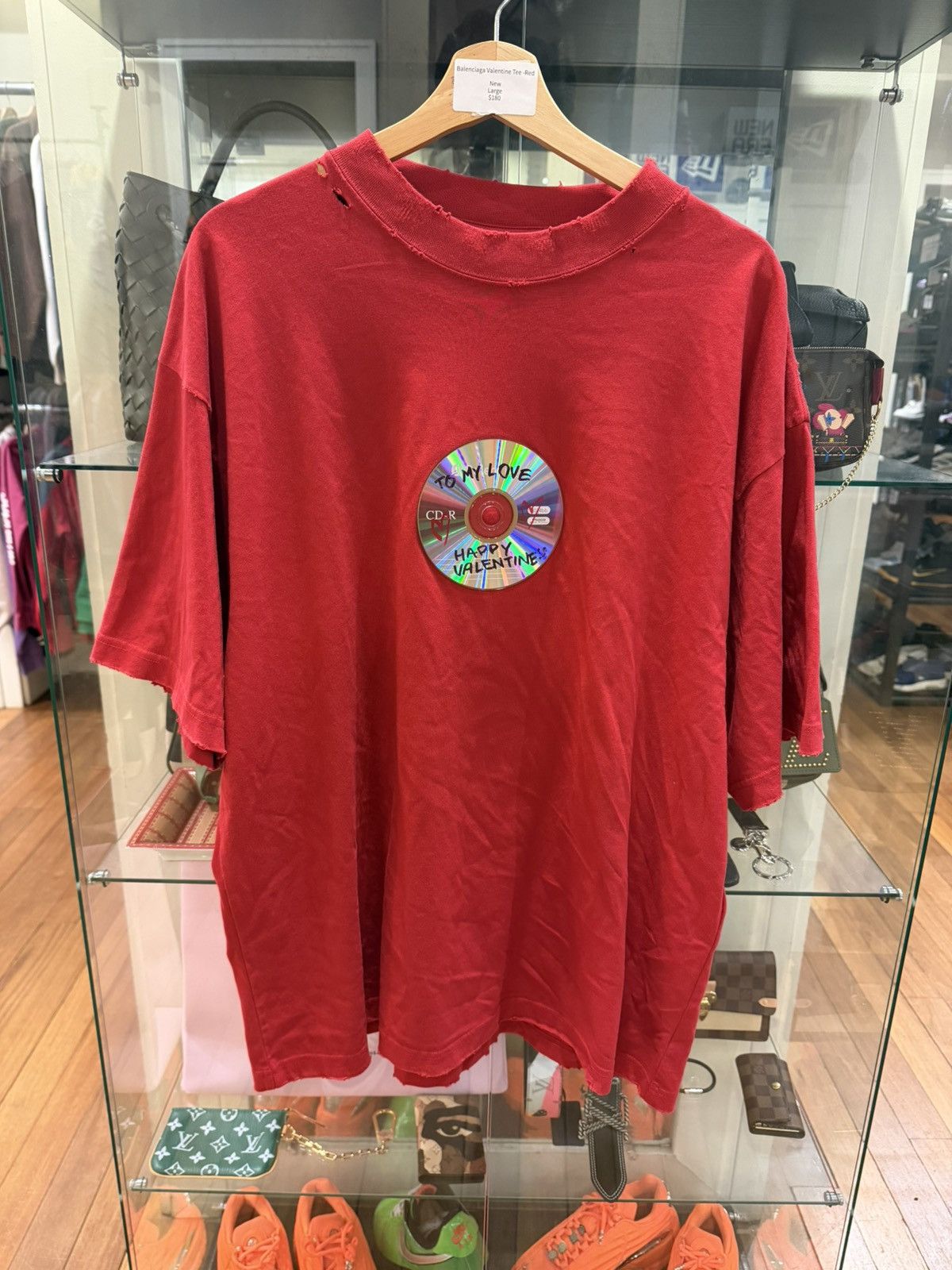 Balenciaga Balenciaga Valentines Tee - Red Size US L / EU 52-54 / 3 - 1 Thumbnail