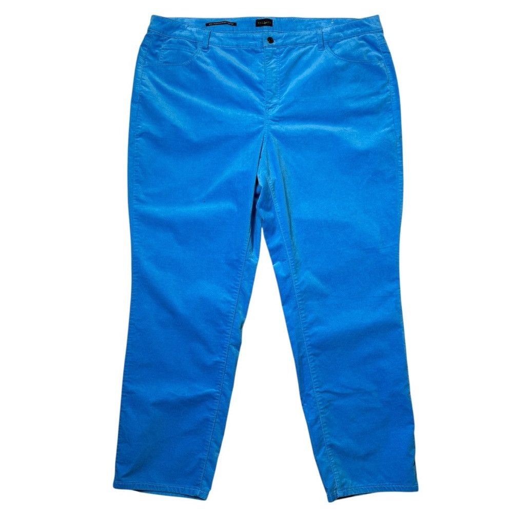 Talbots New Talbots Velveteen Straight Leg Blue Pants Size 22W Size 42" / US 20 - 2 Thumbnail
