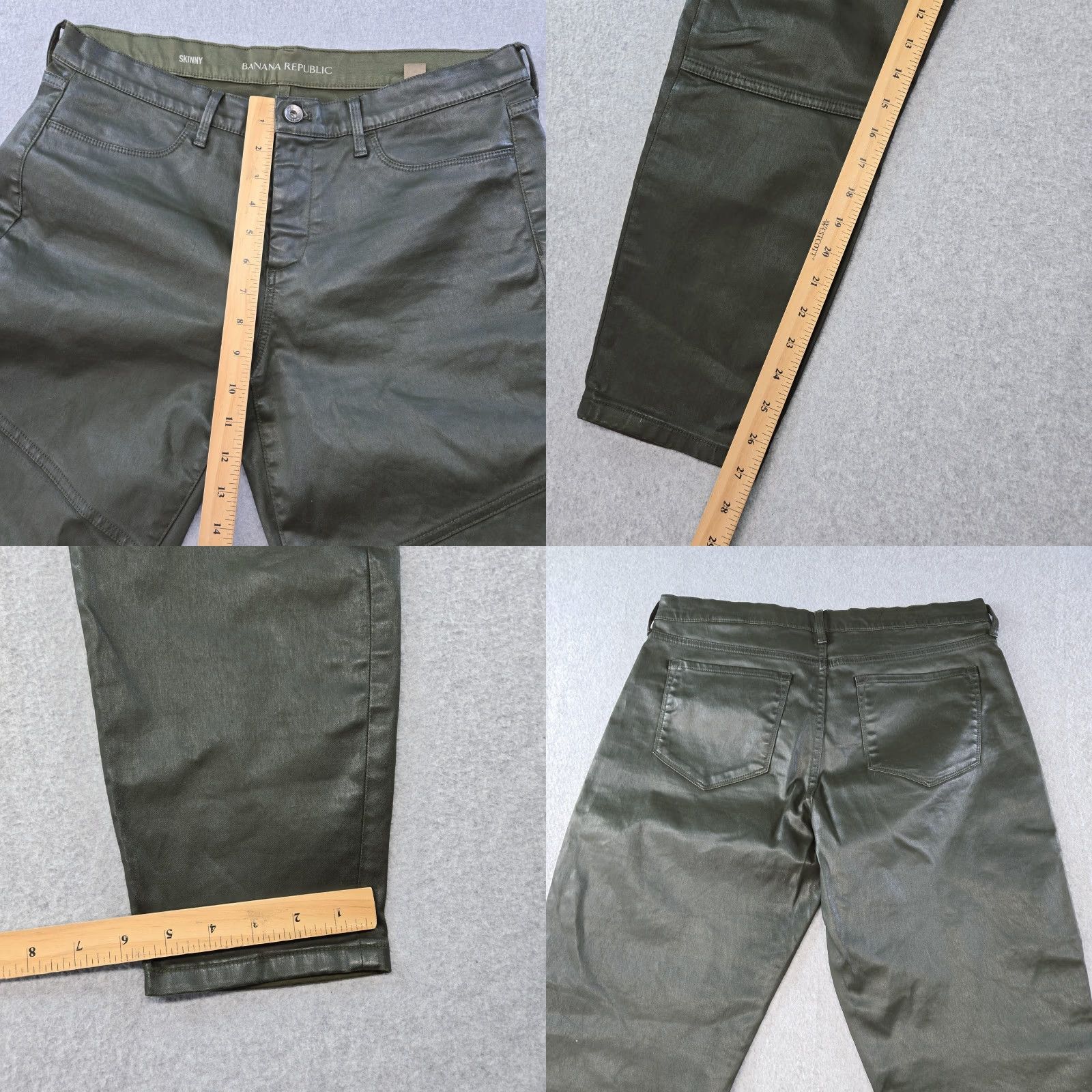 Banana Republic Banana Republic Pants Mens 31x28 Green Skinny Chino Extra-Slim Stretch Pockets Size US 31 - 9 Thumbnail