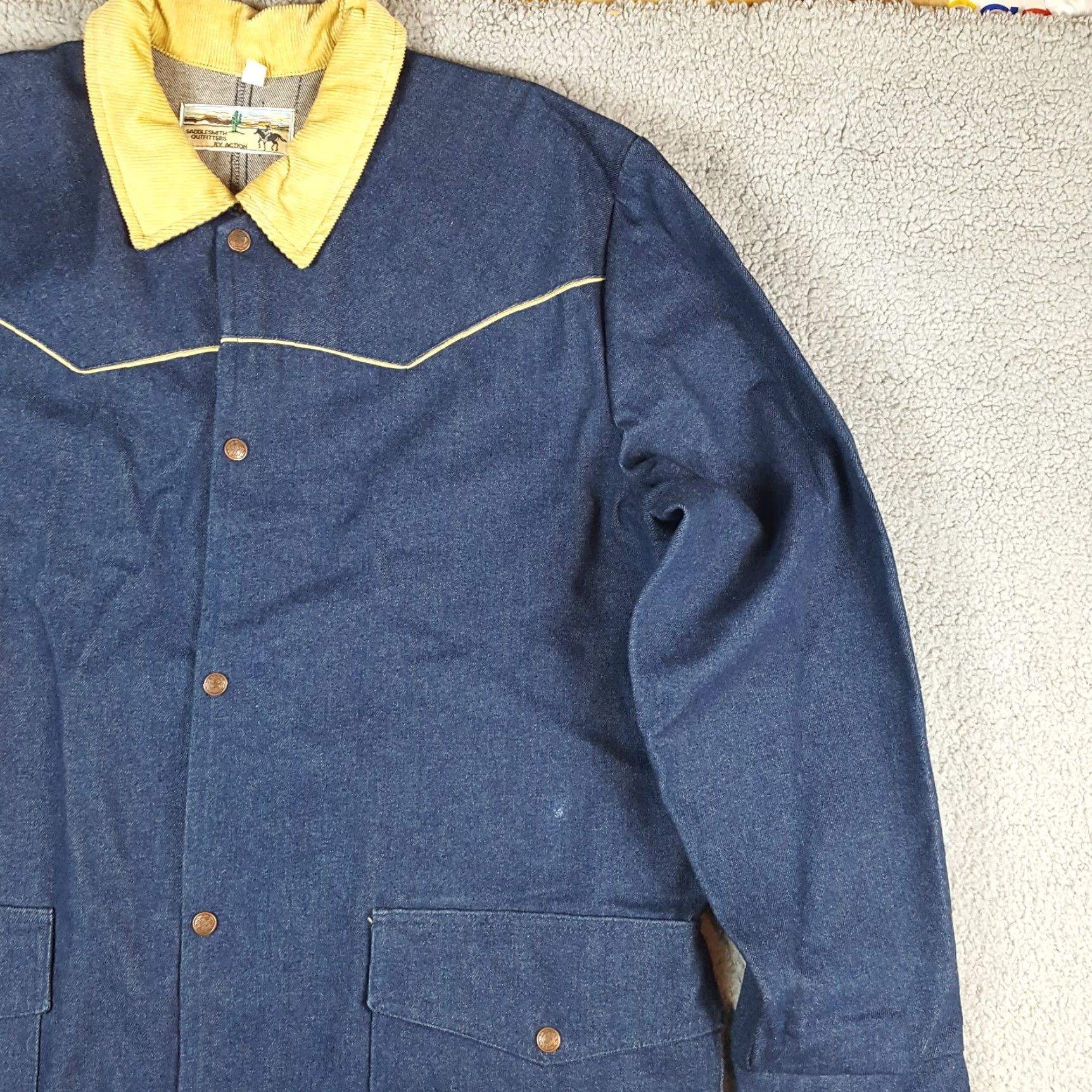 Denime VINTAGE Sattlesmith Western Duster Coat Jacket Men XL Denim Blue 90s Cowboy 80s Chore Long Duster Coat Size US XL / EU 56 / 4 - 4 Thumbnail