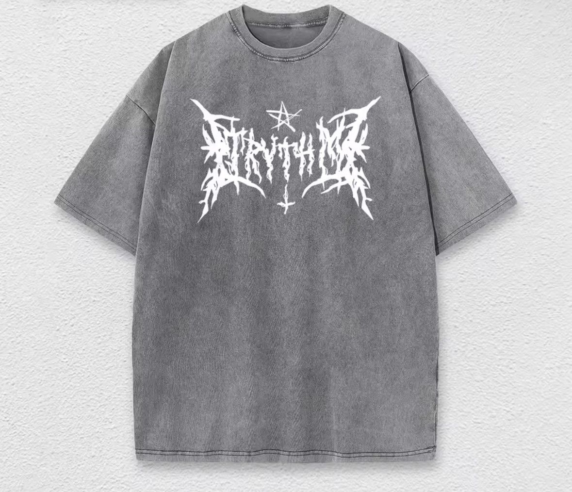 Japanese Brand Y2K Vintage 90s Punk Gothic Star Washed Short Sleeve T-Shirt Size US M / EU 48-50 / 2 - 1 Thumbnail