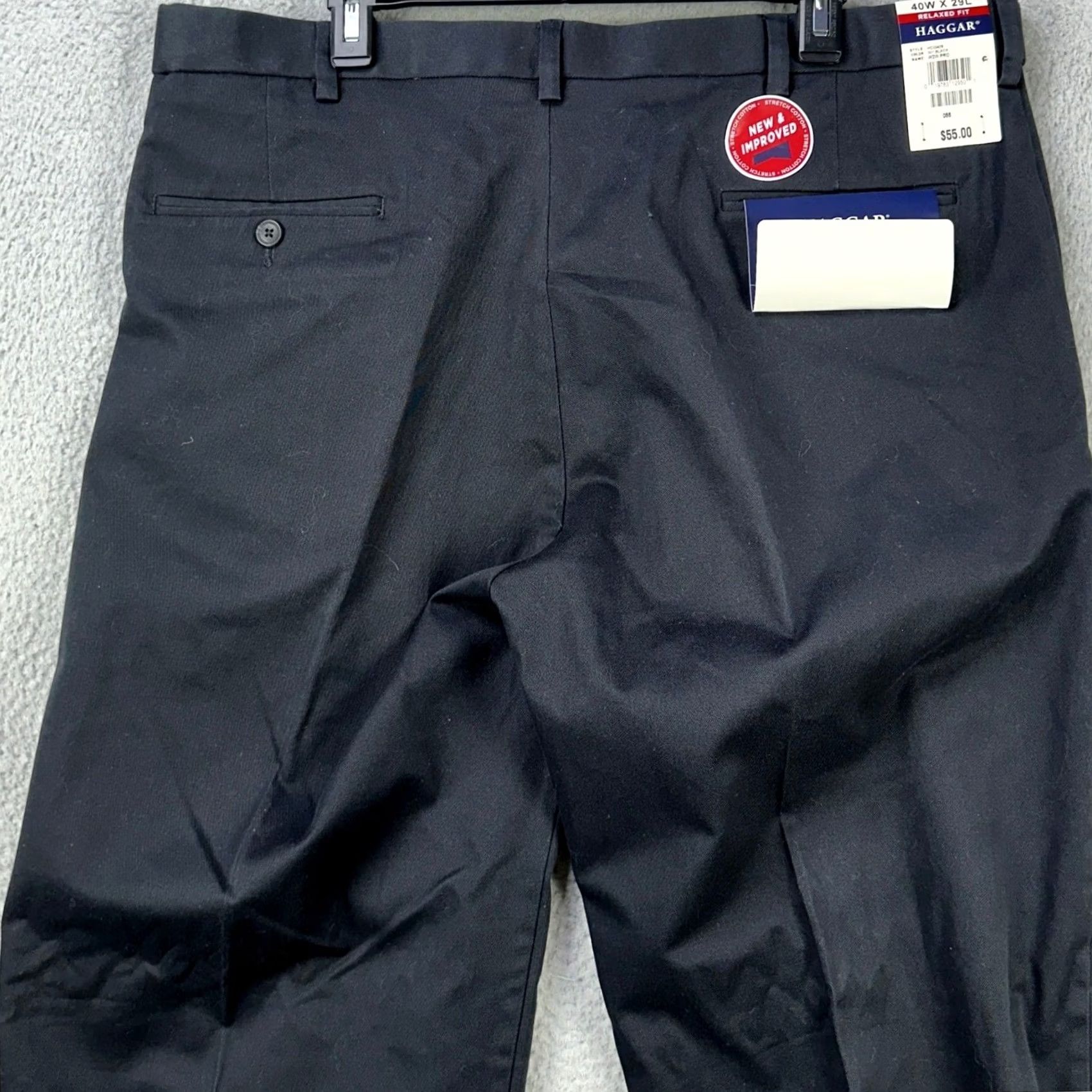 Haggar Haggar Mens Work To Weekend Pro Trouser Pants 40X29 Black Stretch Uniform Workwear NEW Size US 40 / EU 56 - 2 Thumbnail