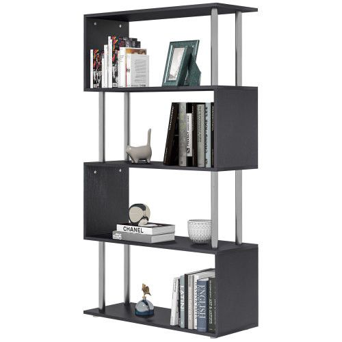 Designer × Homemade Modern S-Shaped 5 Tier Room Dividing Bookcase Wooden Storage Size US L / EU 52-54 / 3 - 1 Thumbnail