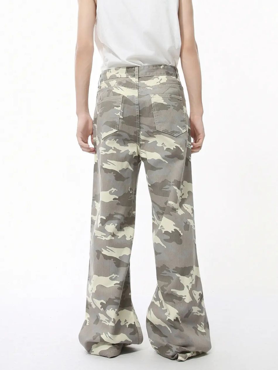 Japanese Brand Retro camouflage high street wide leg jeans Size US 32 / EU 48 - 2 Thumbnail