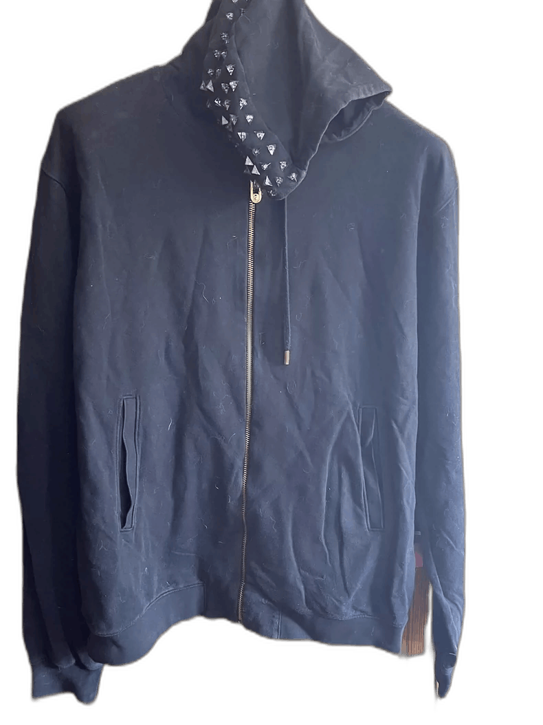 Versus stylish black zip-up hoodie with studs 0079 yq Size US M / EU 48-50 / 2 - 1 Thumbnail