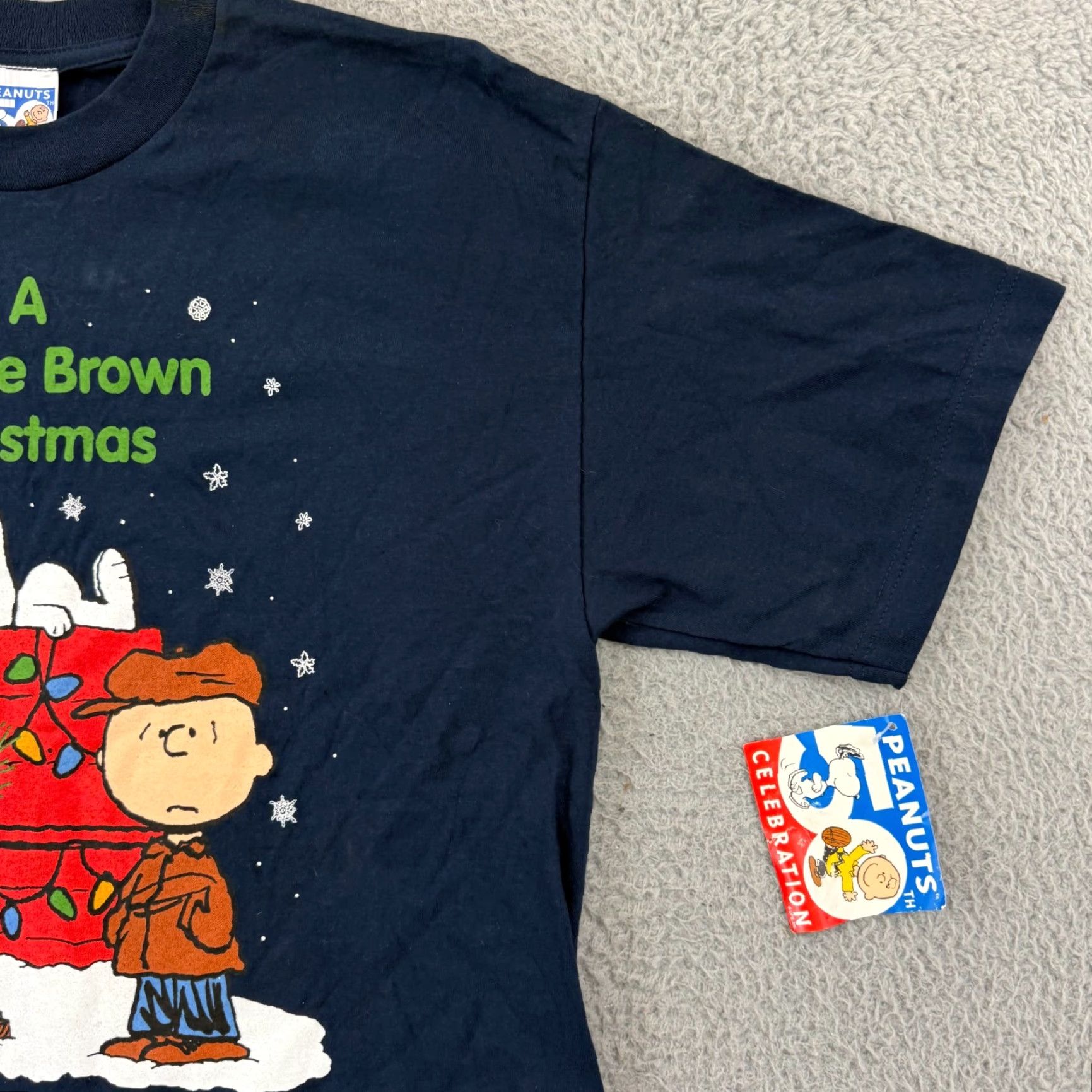 Peanuts VINTAGE Peanuts T-Shirt Shirt Short Sleeve 90s Christmas 1990s Blue Cotton Adult Large Mens Mens Size US L / EU 52-54 / 3 - 6 Thumbnail