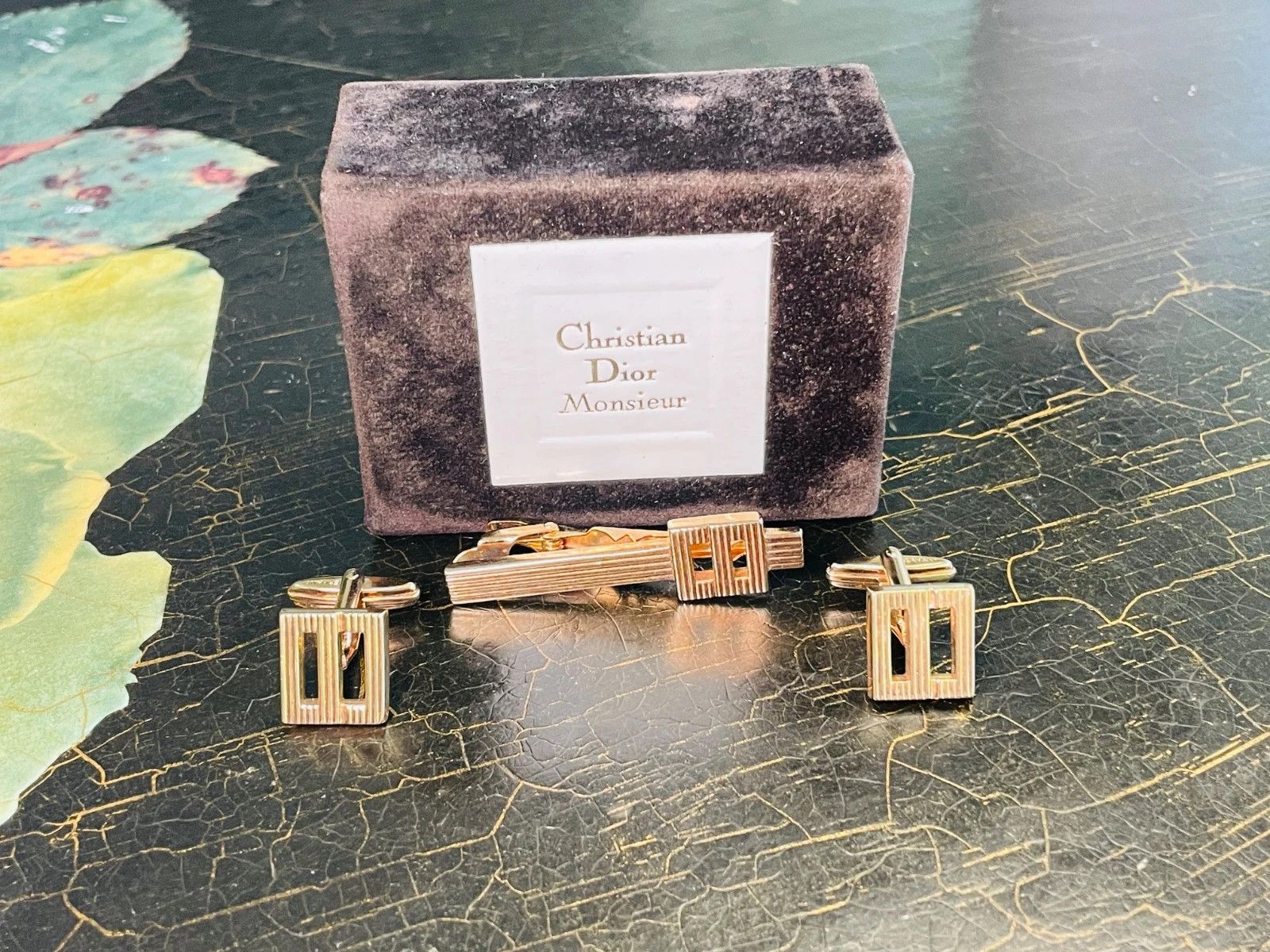 Christian Dior Monsieur Vintage Dior Monsieur Gold Tie Clip & Cufflinks Size ONE SIZE - 1 Thumbnail