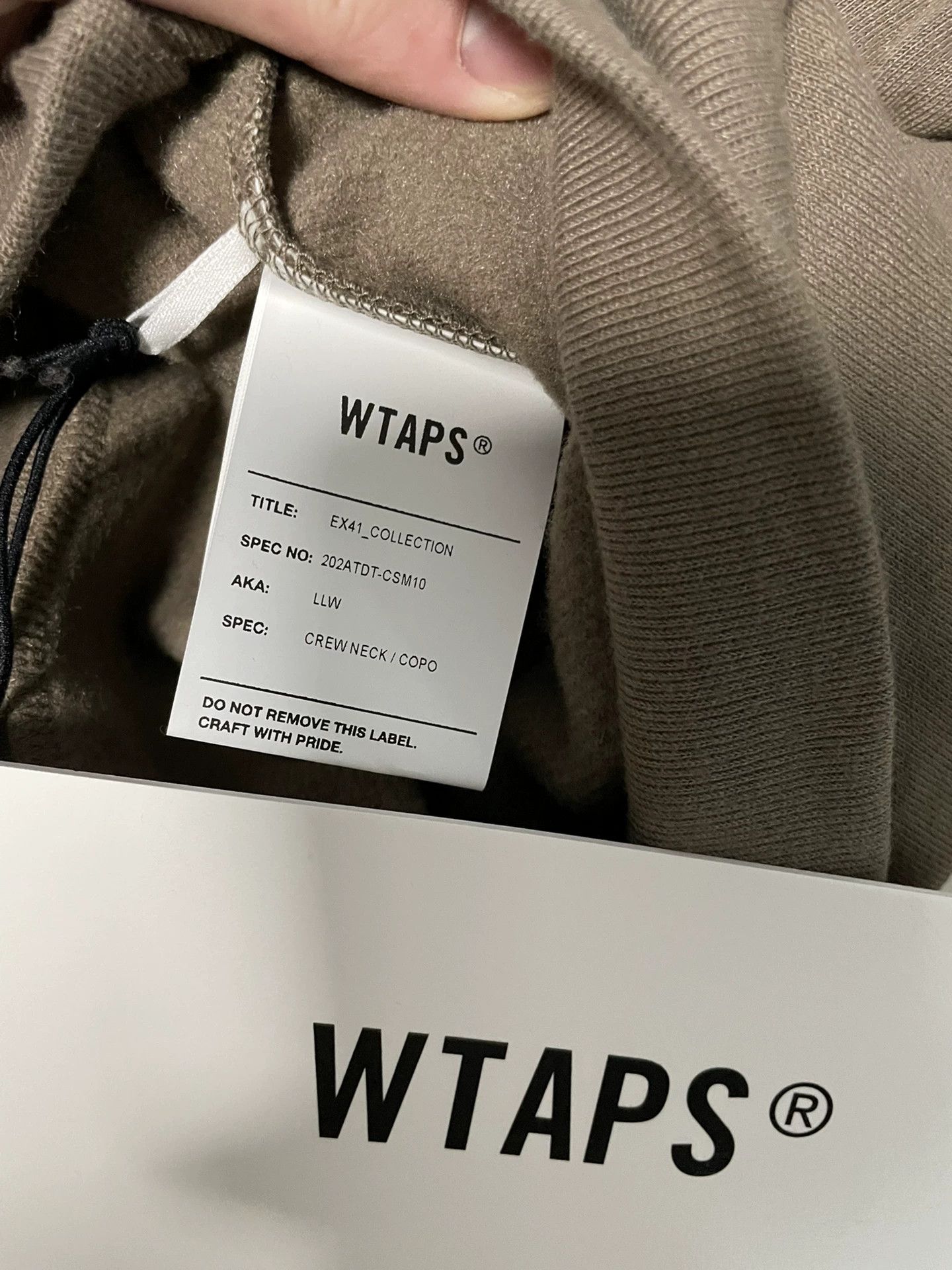 Wtaps WTAPS LLW Hooded Crew Neck 20AW Beige L Size US L / EU 52-54 / 3 - 6 Thumbnail