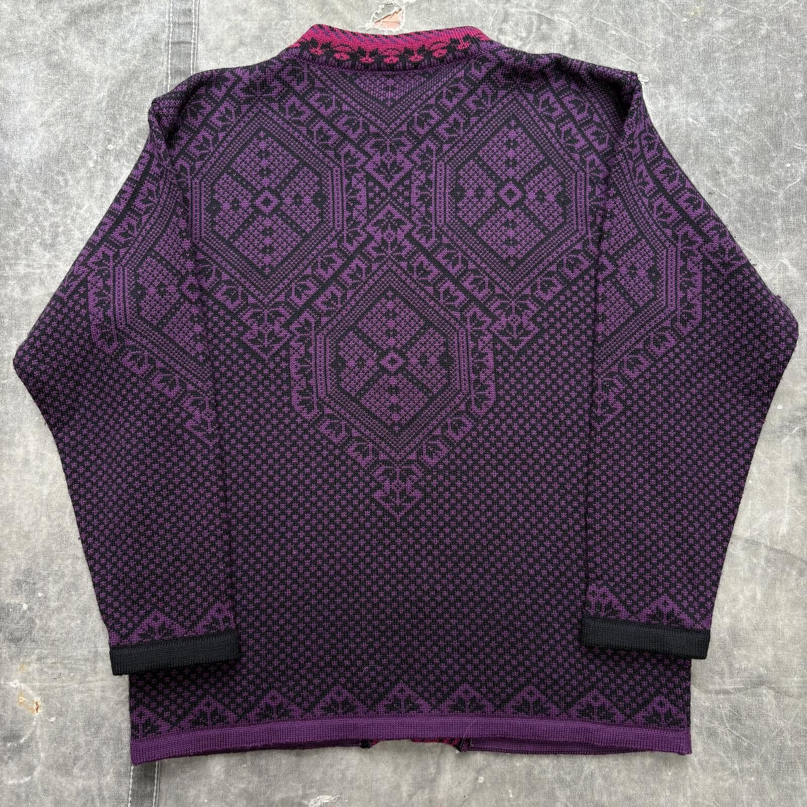Vintage Vintage 90s Nordic Fair Isle Wool Clasp Sweater Cardigan Size XL / US 12-14 / IT 48-50 - 5 Thumbnail