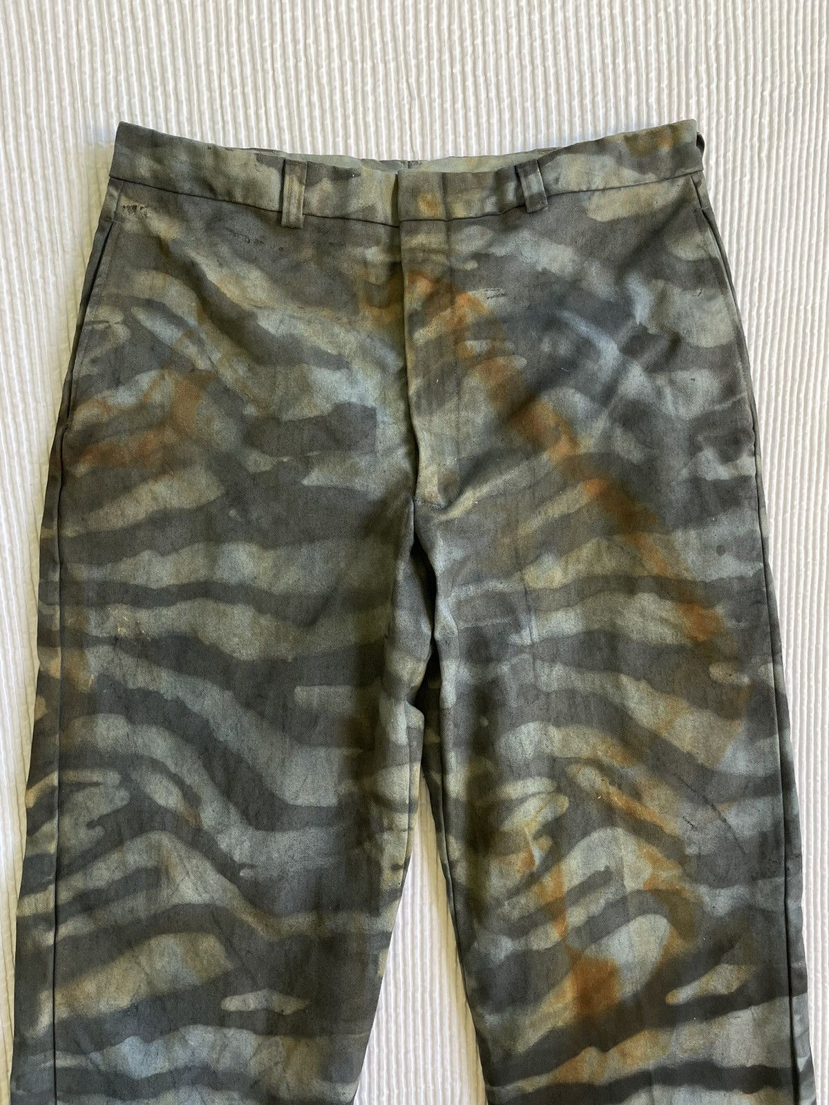 Handmade Rust Indigo Paint Grr Bb Hand Camo Tiger Stripe Pants Size US 33 - 2 Thumbnail