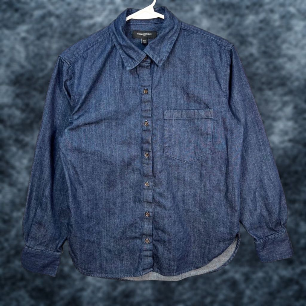Banana Republic Banana Republic Womens XS Denim Blue Cotton Button-Up Shirt Size XS / US 0-2 / IT 36-38 - 1 Thumbnail