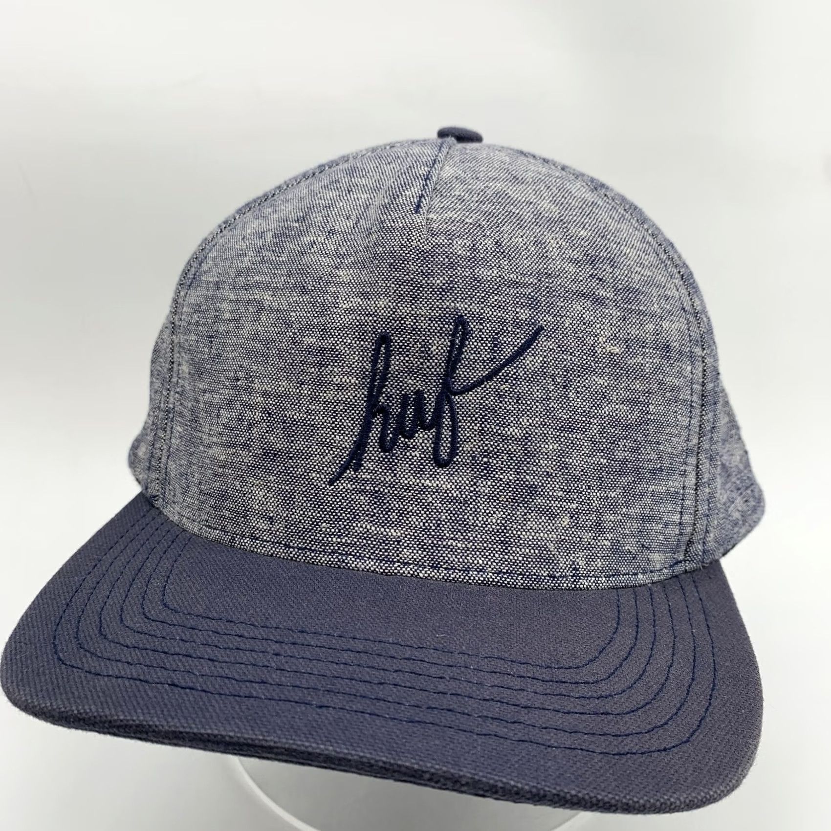 Huf HUF Hat Cap Snap Back Mens Blue Twill Linen Blend Baseball Logo One Size Size ONE SIZE - 2 Thumbnail