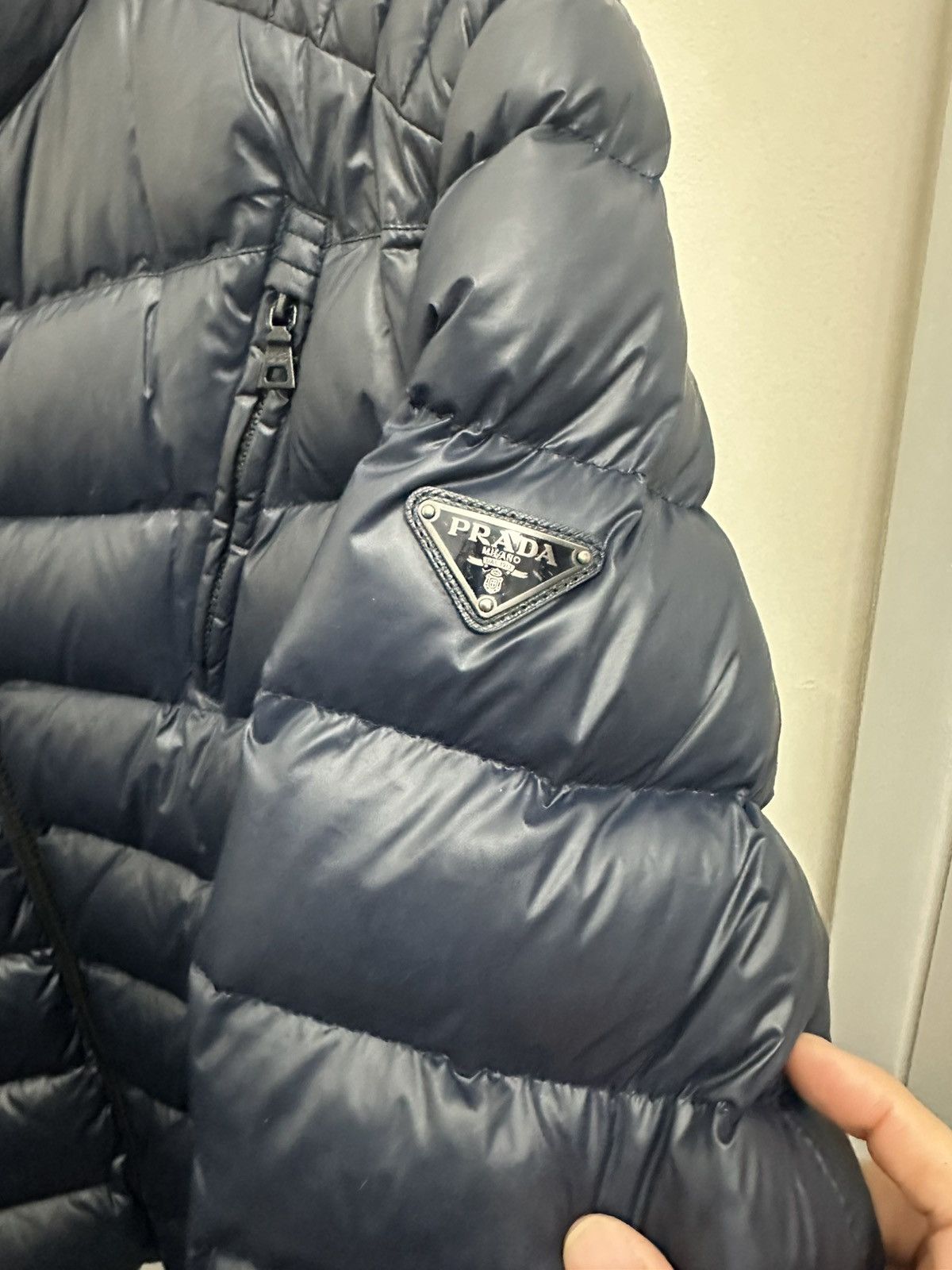 Prada Prada biker style navy down jacket sz M Size US M / EU 48-50 / 2 - 4 Thumbnail