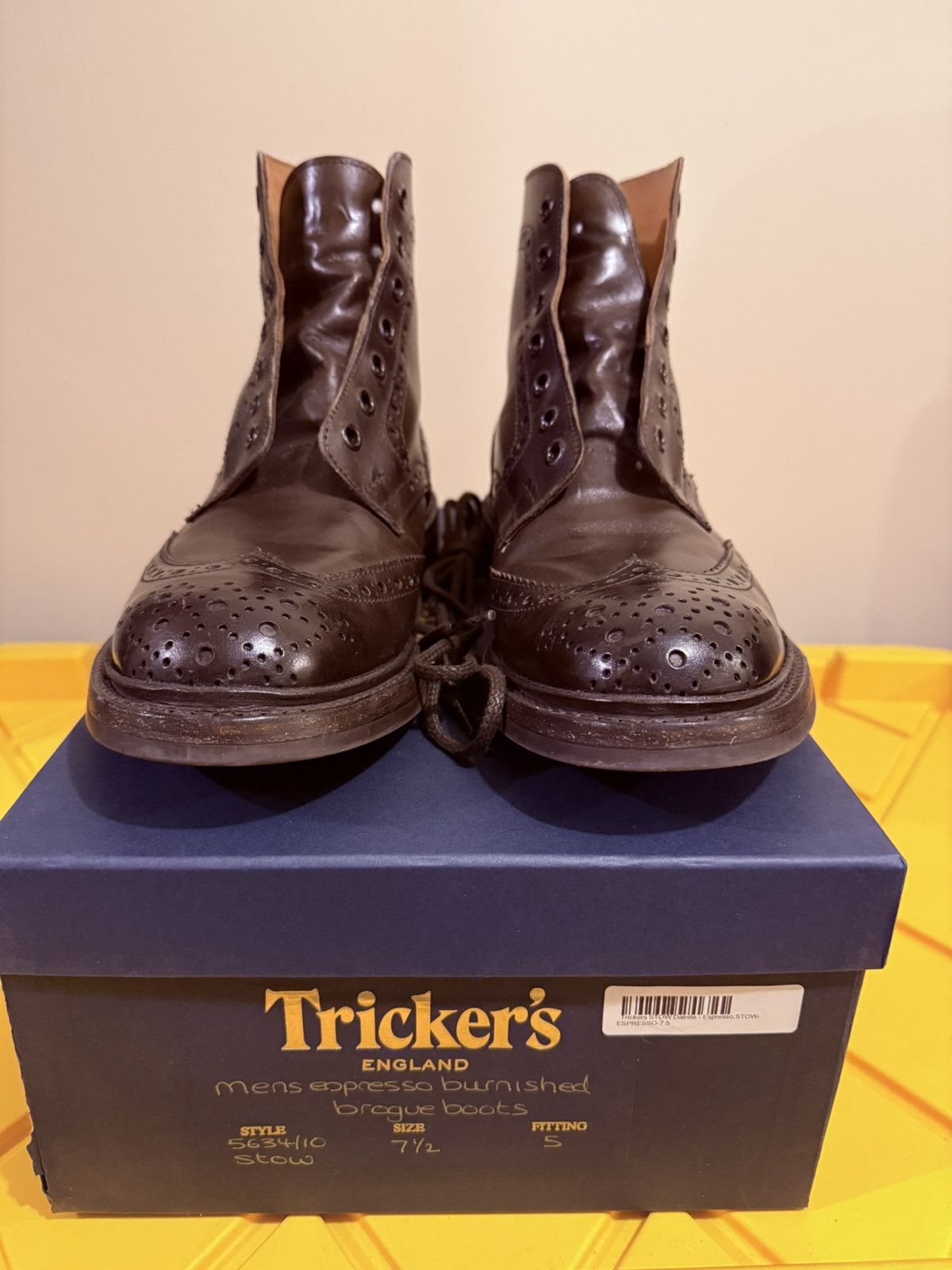 Tricker's STOW COUNTRY BOOT - ESPRESSO BURNISHED Size US 8.5 / EU 41-42 - 1 Thumbnail